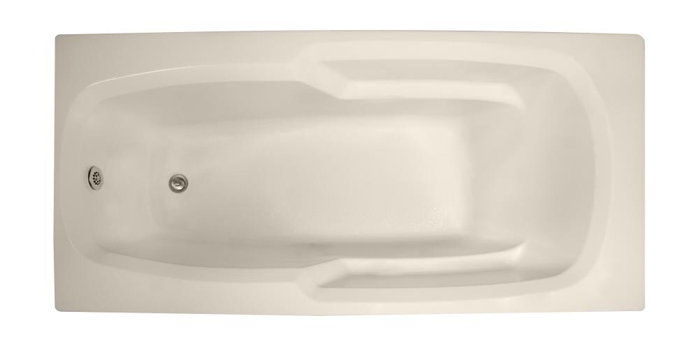 WaterTECH S6632 BONE Designer 32-in x 66-in Bone Acrylic Drop-In Soaking Bathtub (Reversible Drain)