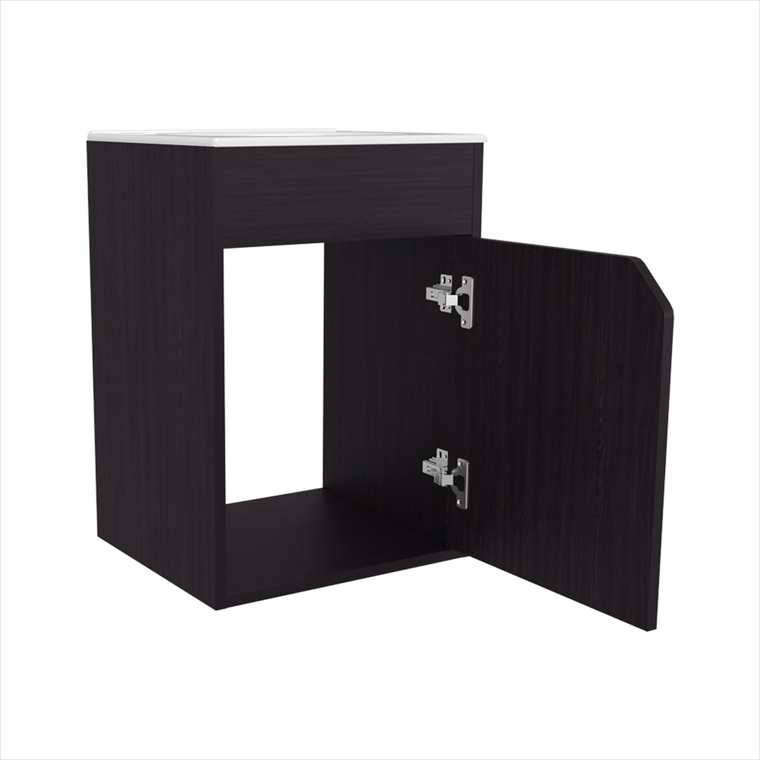 chillscreamni Jet Black Single Bathroom Vanity with Integrated Cabinet ...