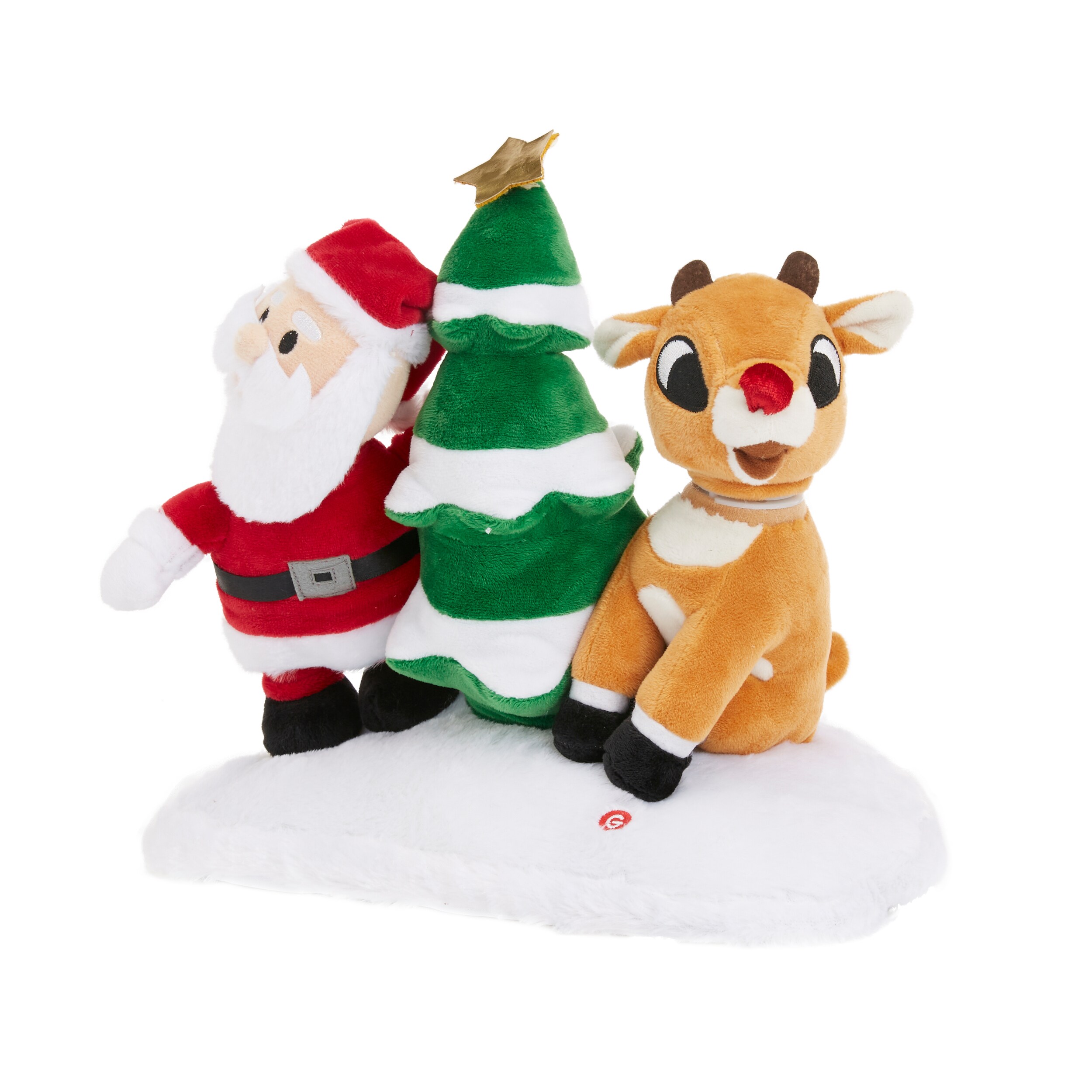 Rudolph 10-in Lighted Musical Animated Rudolph the Red Nose Reindeer Plush  Scene with Santa at 