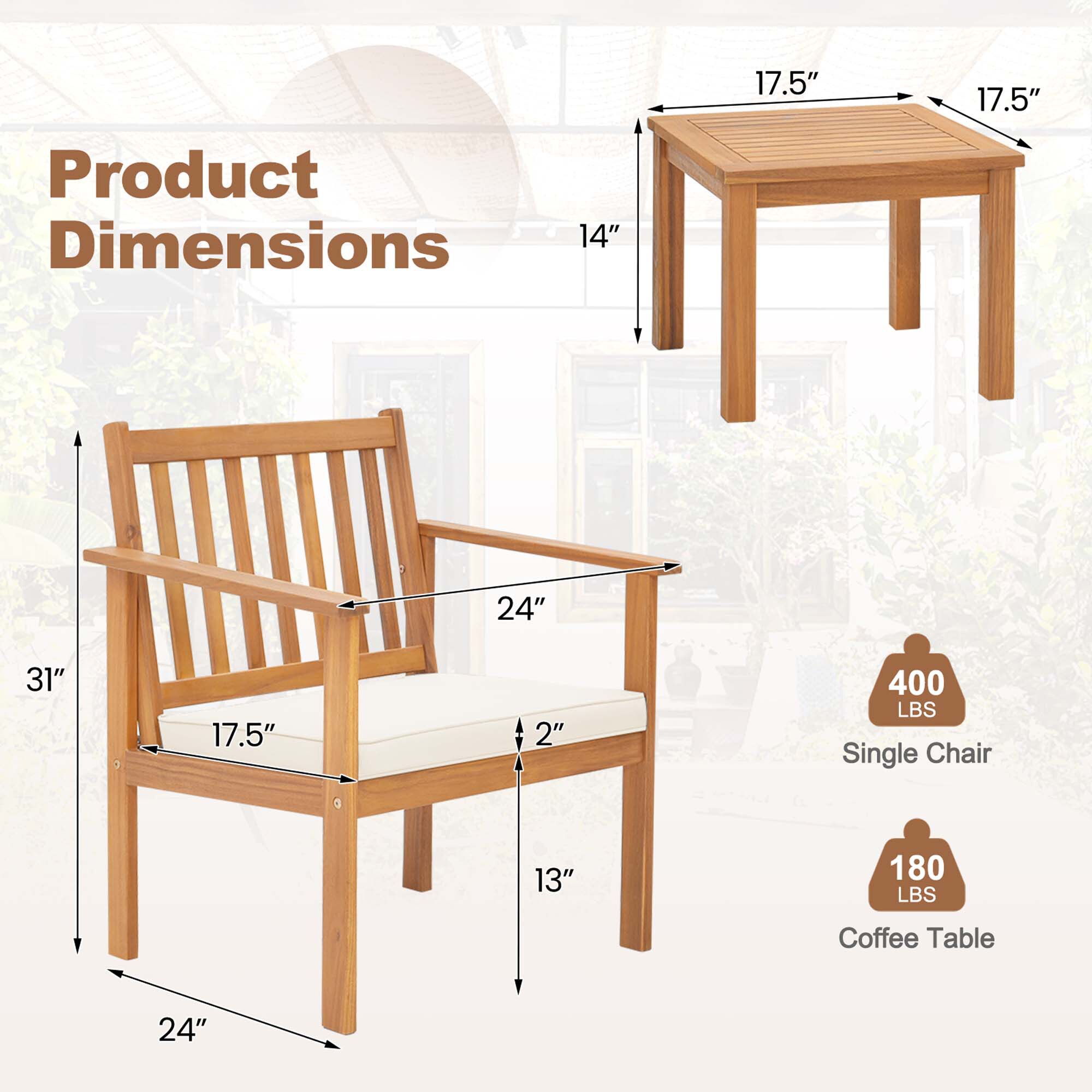 Costway HCST01063 Patio-Conversation-Sets - View #2