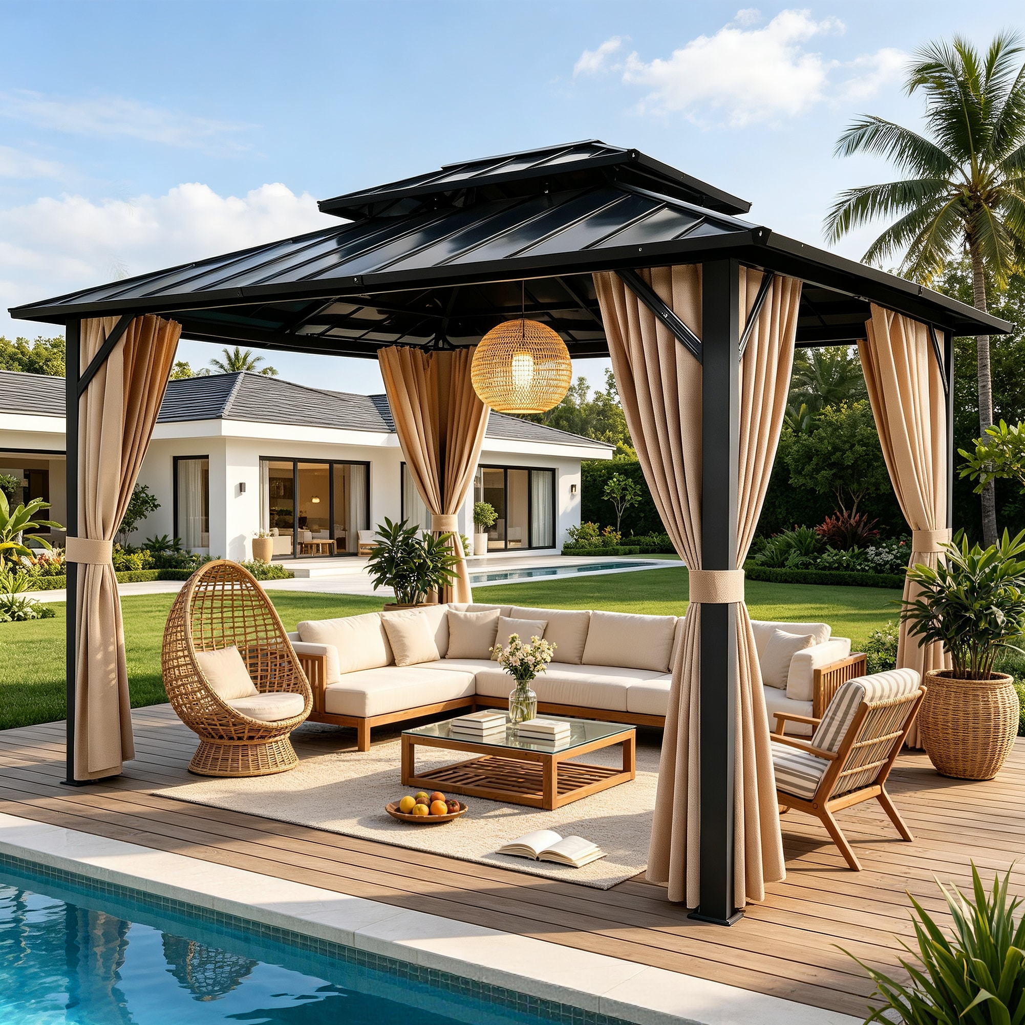 JOYRACER JSGZ003 Wood-Resin-Gazebos - View #3