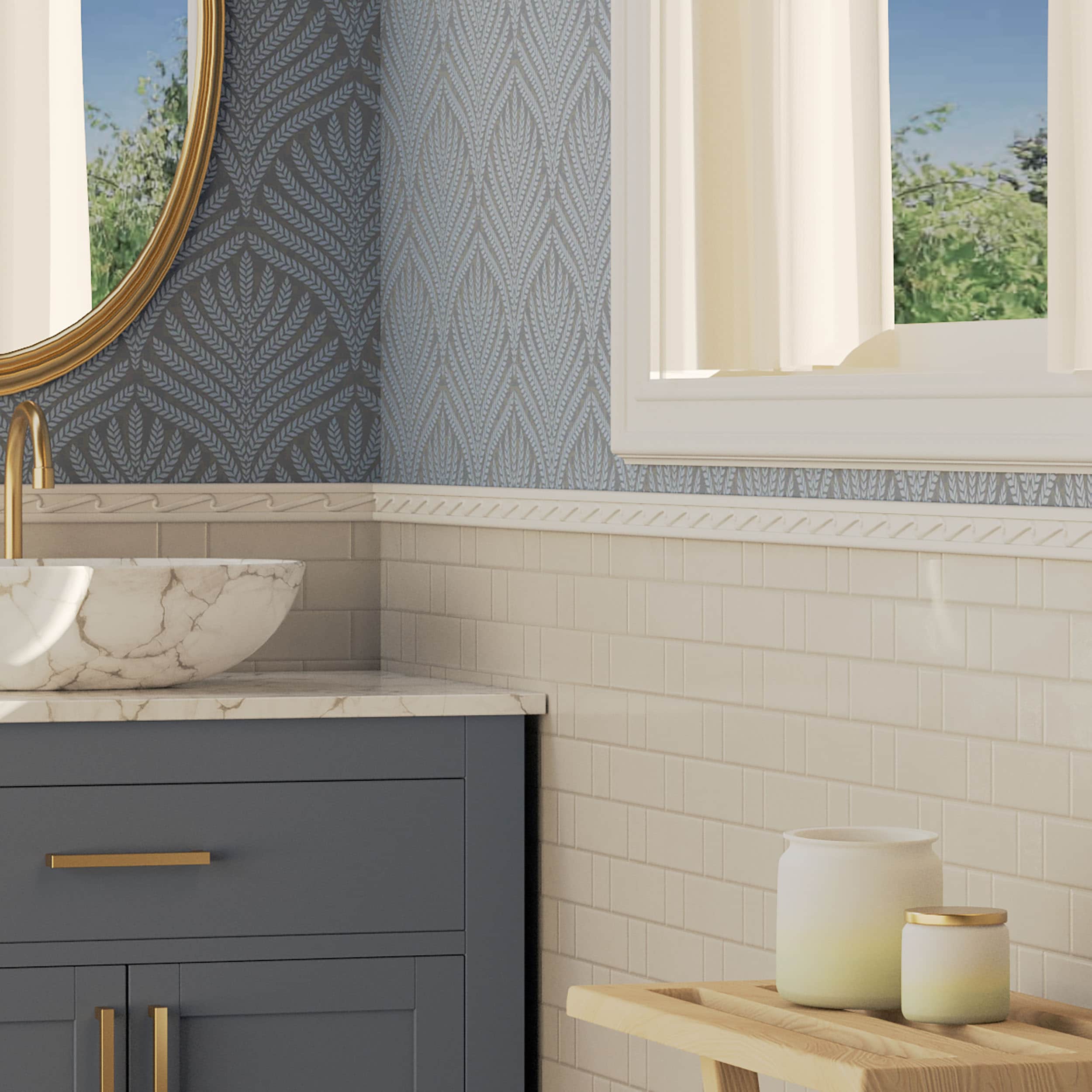 White Primed Polyurethane Ribbon Chair Rail Moulding Set