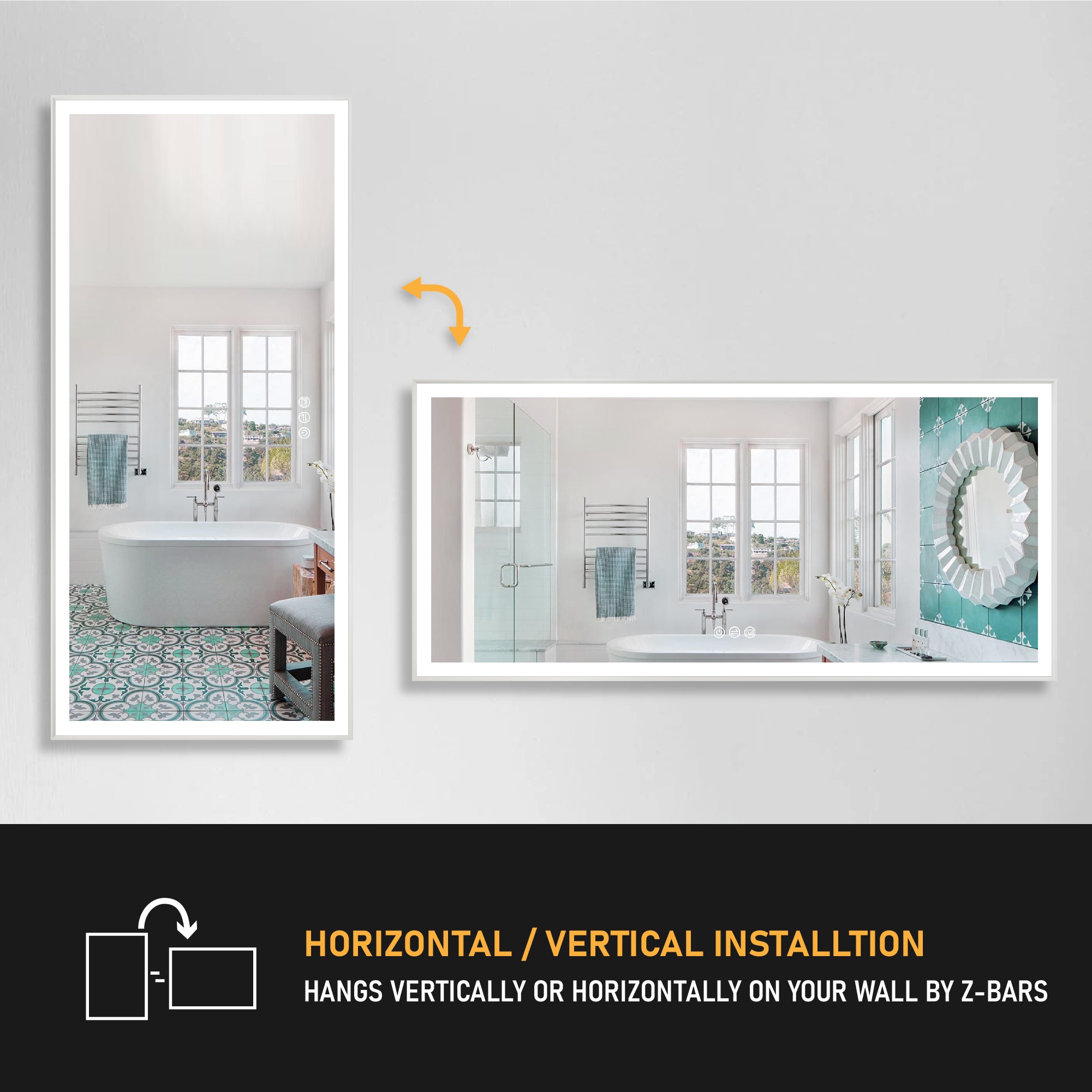 Forclover JSEXJT6036-FUB Framed-Bath-Mirrors - View #3