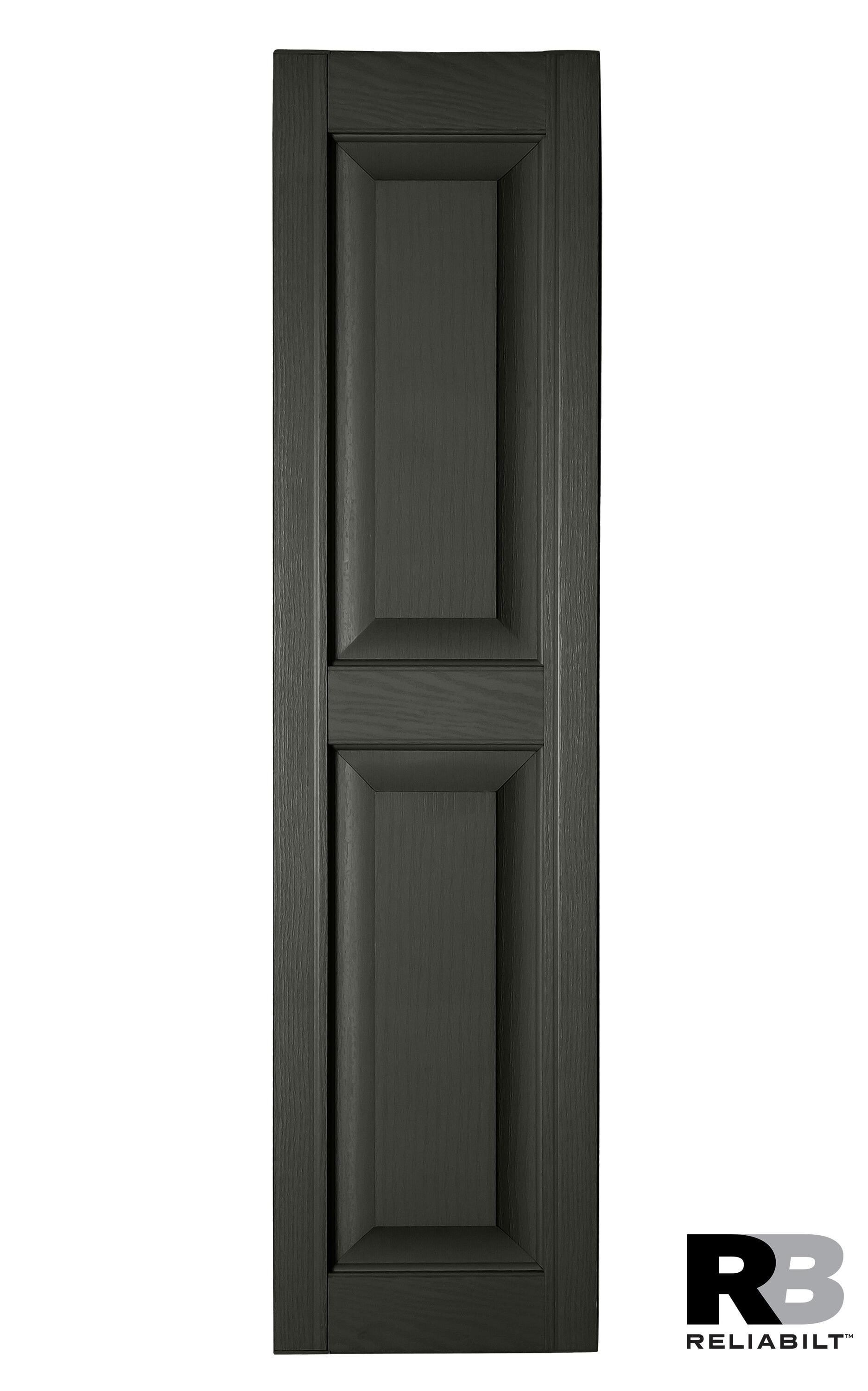RELIABILT RP1240007 12-in W x 40-in H Dark Gray Raised panel Polypropylene Exterior Shutters ( 2 -Pack )