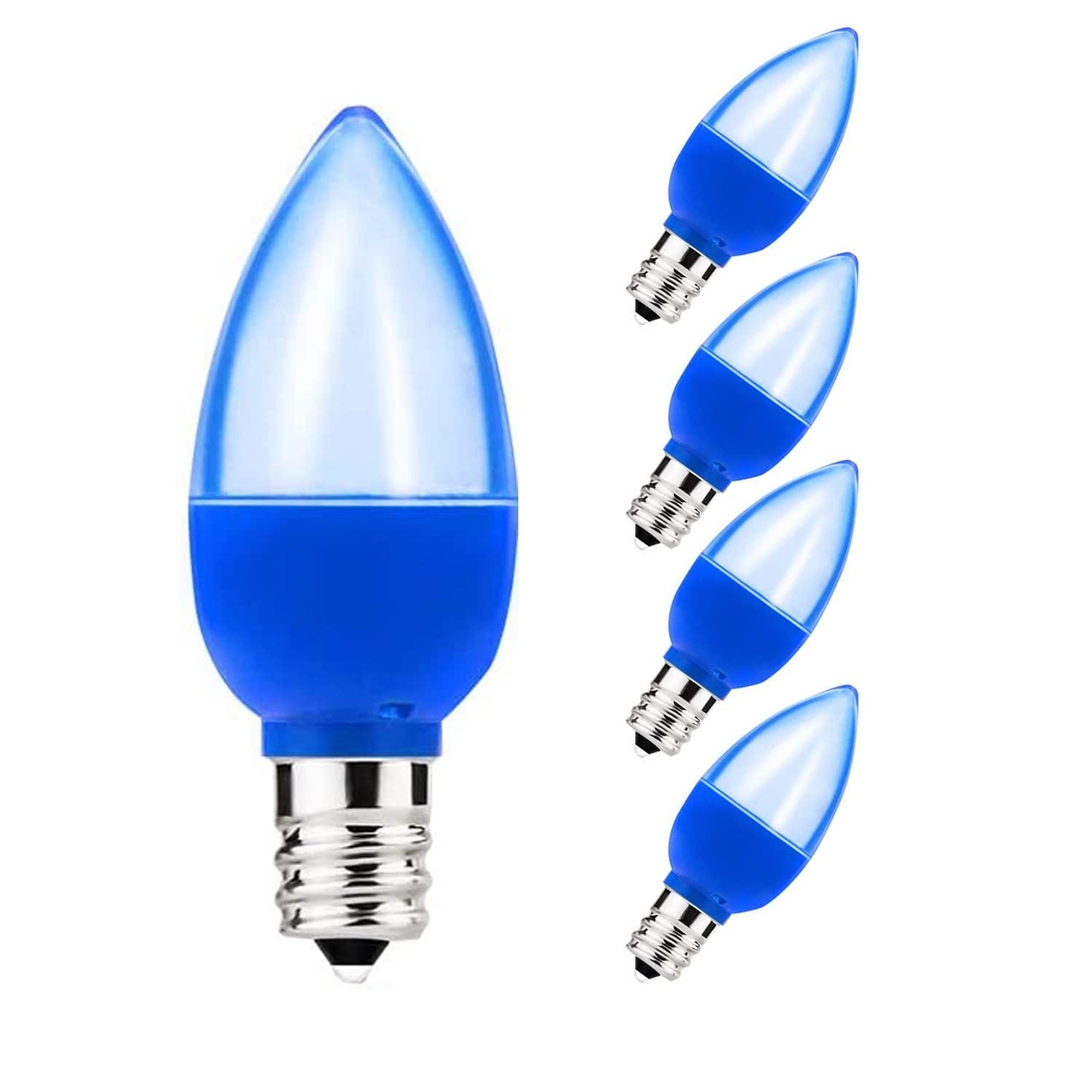 AOIZGMY C7 Blue LED Light Bulb 1 5 Watt E12 Chandelier Base Mini Night ...