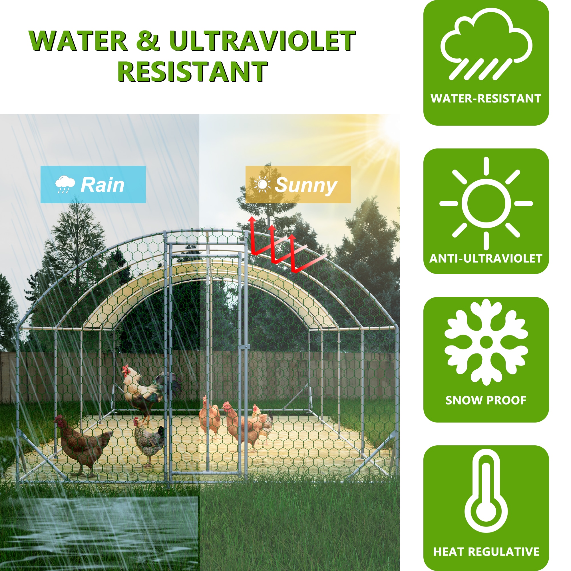 Kahomvis CS-QPW112-612 Chicken-Coops-Rabbit-Hutches - View #4
