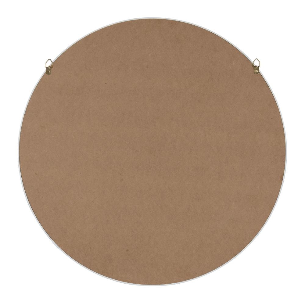 Elegant 24" Round Wood and Gold Wall Mirror with D-ring Hangers