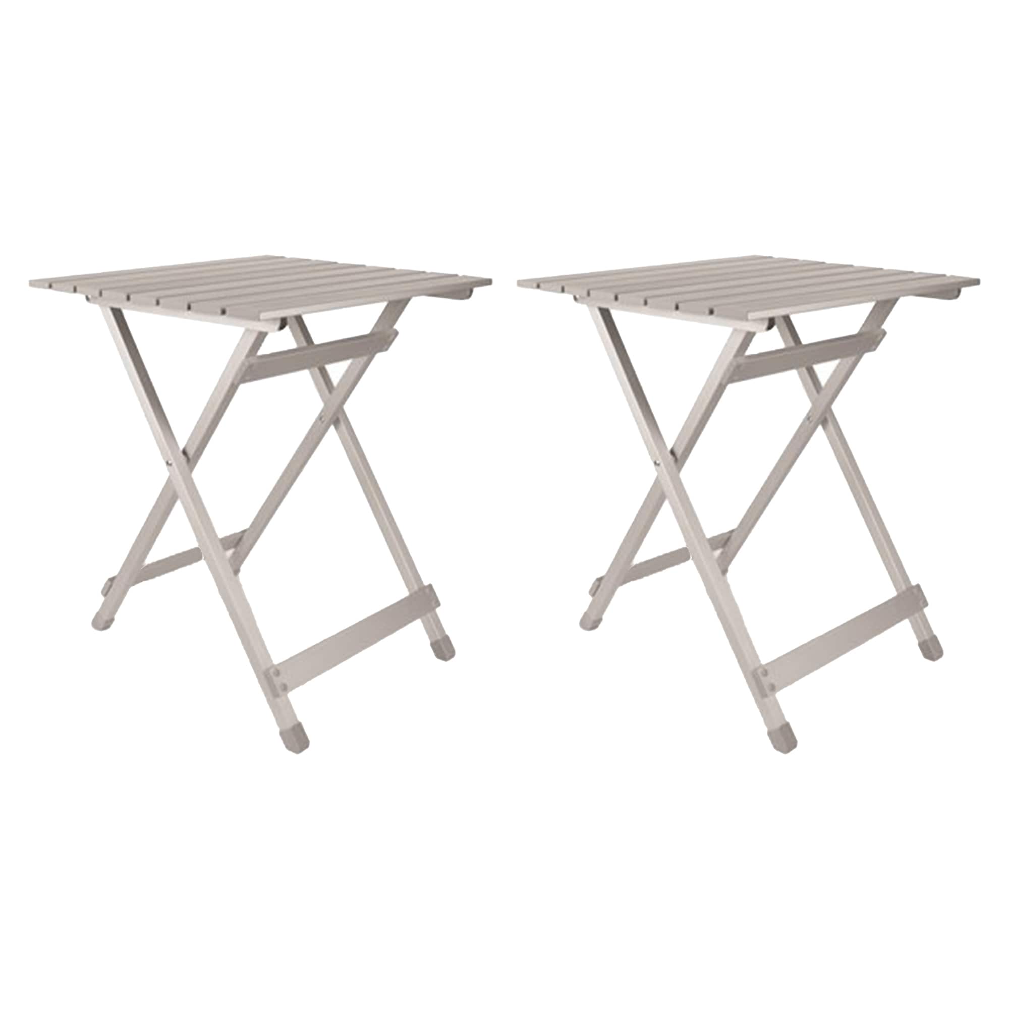 CAMCO 2 X 51891 2 Pack Large Durable Aluminum Fold Away Design Multi Use Outdoor Sidetable