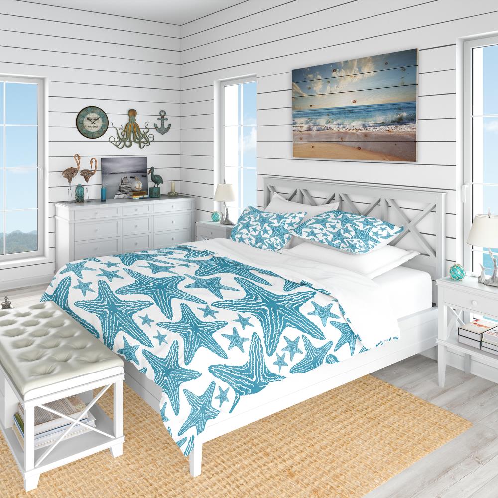 Designart BED18592-T 3 -Piece Blue Twin Duvet cover Set