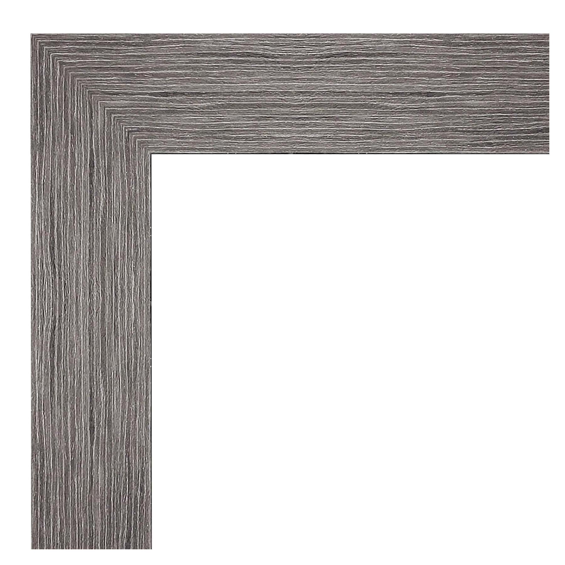 Pinstripe Plank Grey 21.5" x 25.5" Beveled Bathroom Vanity Mirror