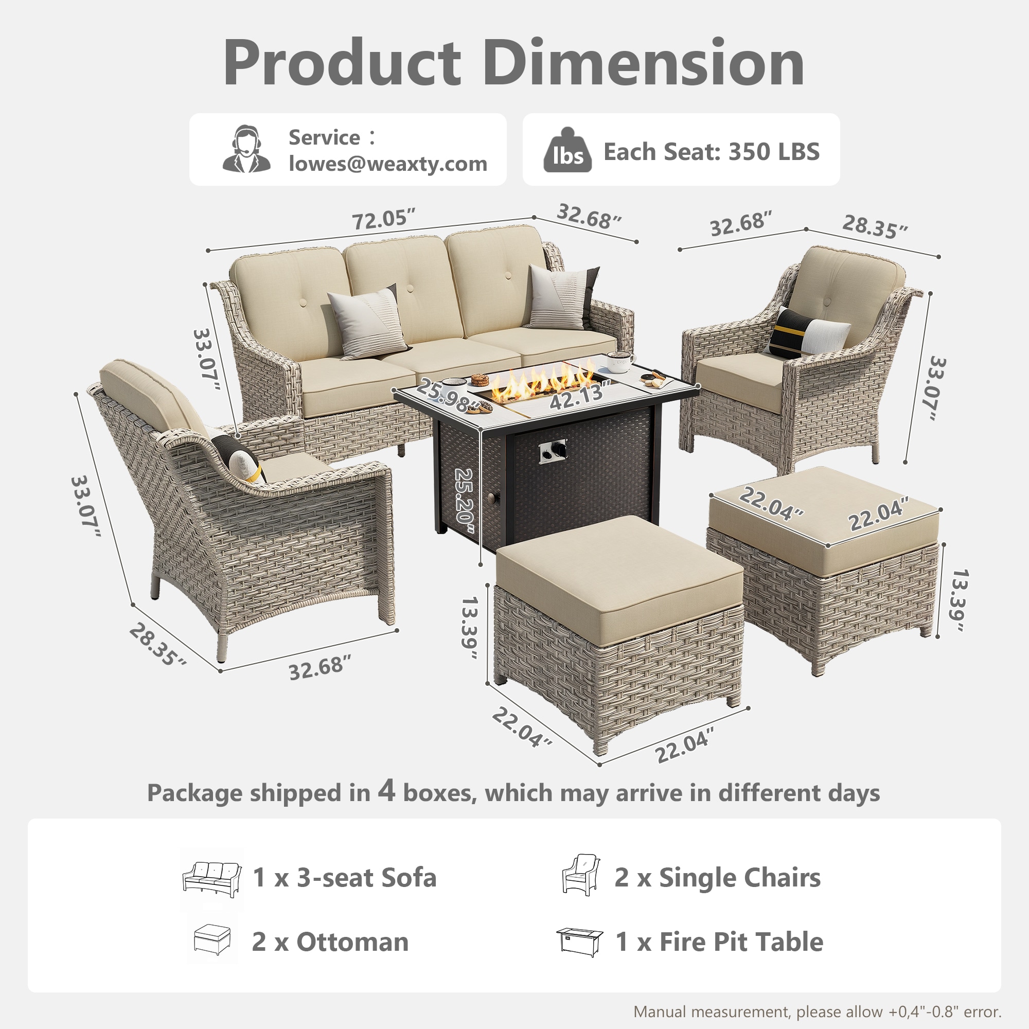weaxty HMBCFP03-BPAD606 Patio-Conversation-Sets - View #7