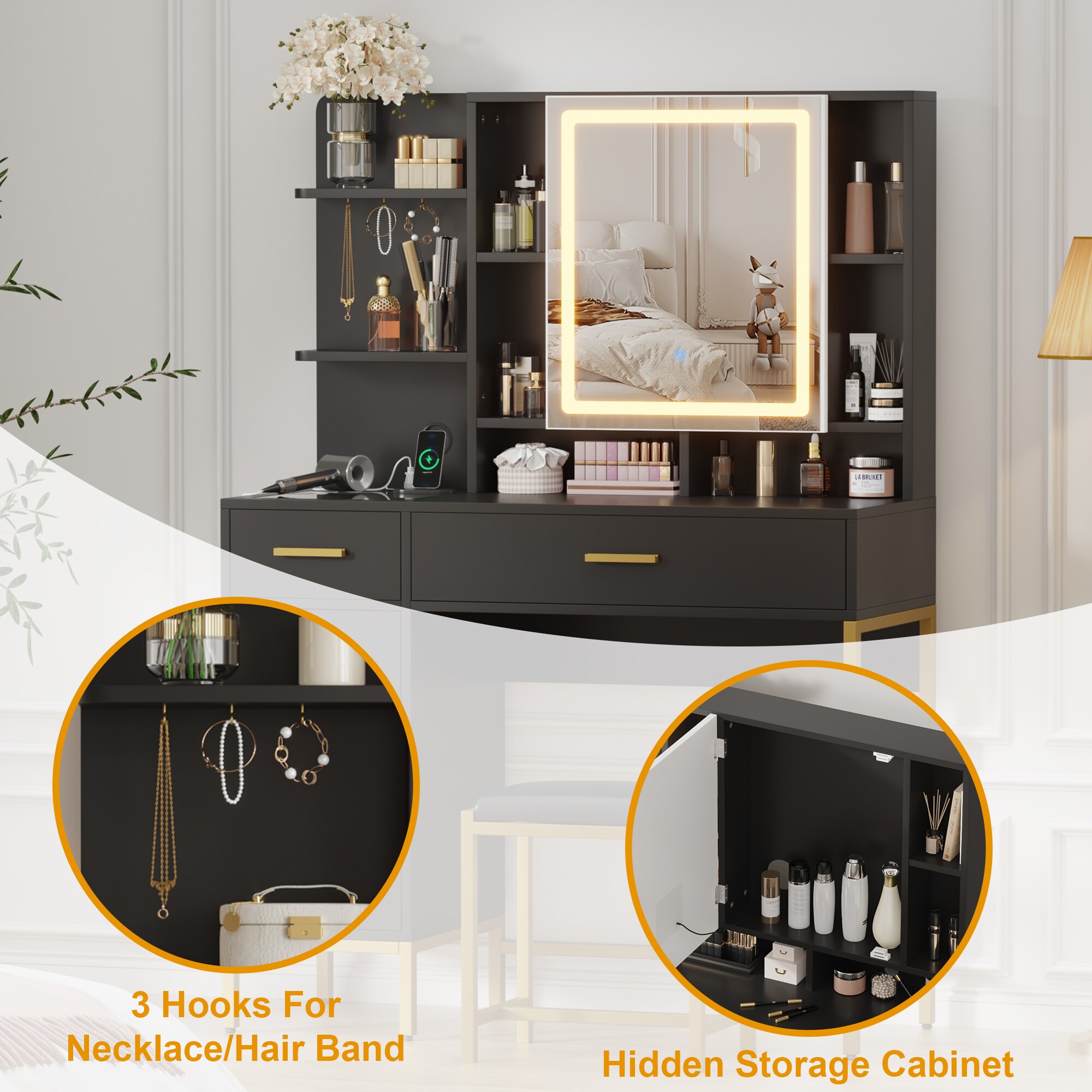 Garvee NKTIB6QMV3V485 Bedroom-Vanities - View #6