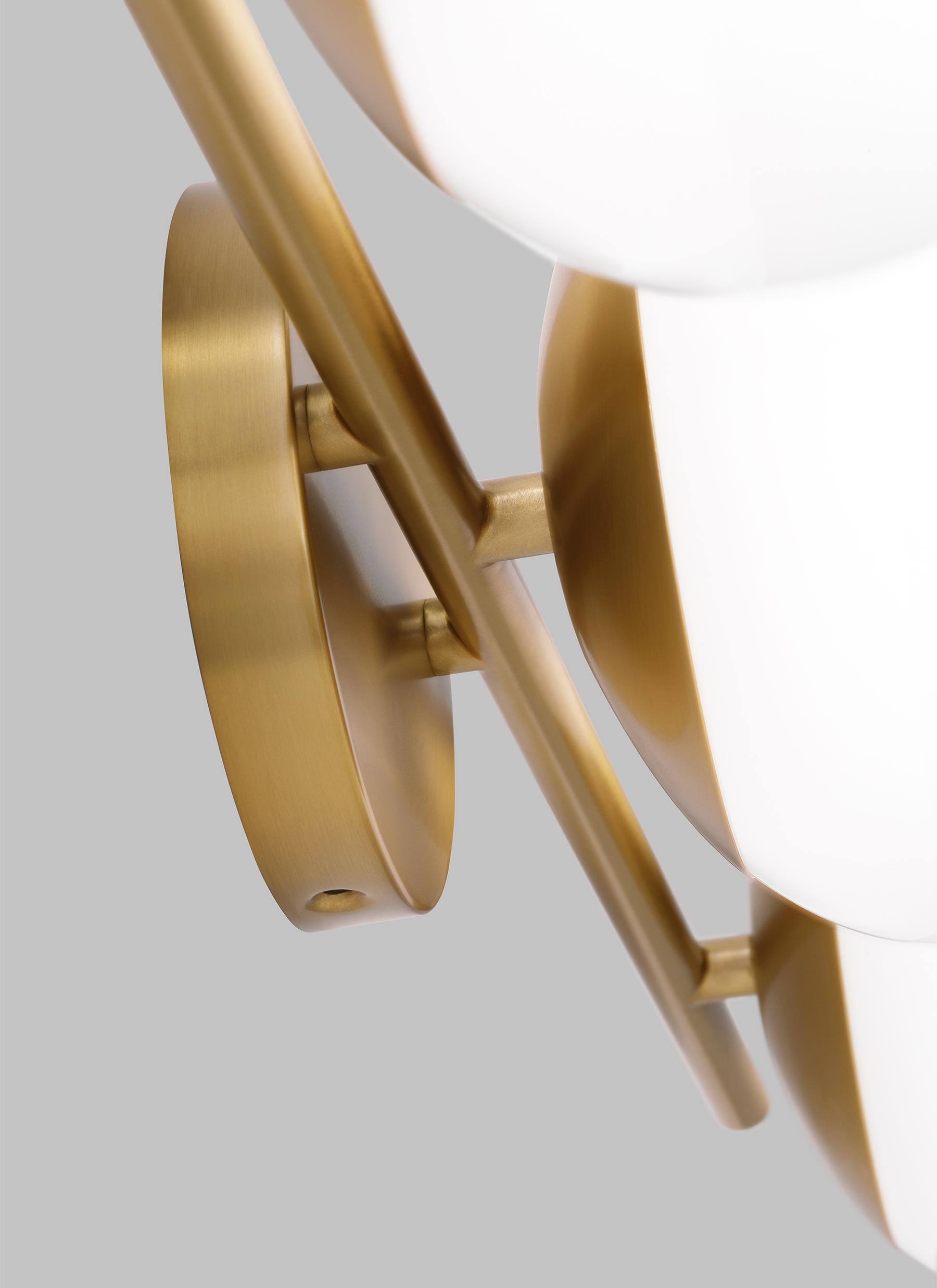 Burnished Brass and Milk White Glass 3-Light Vanity Fixture