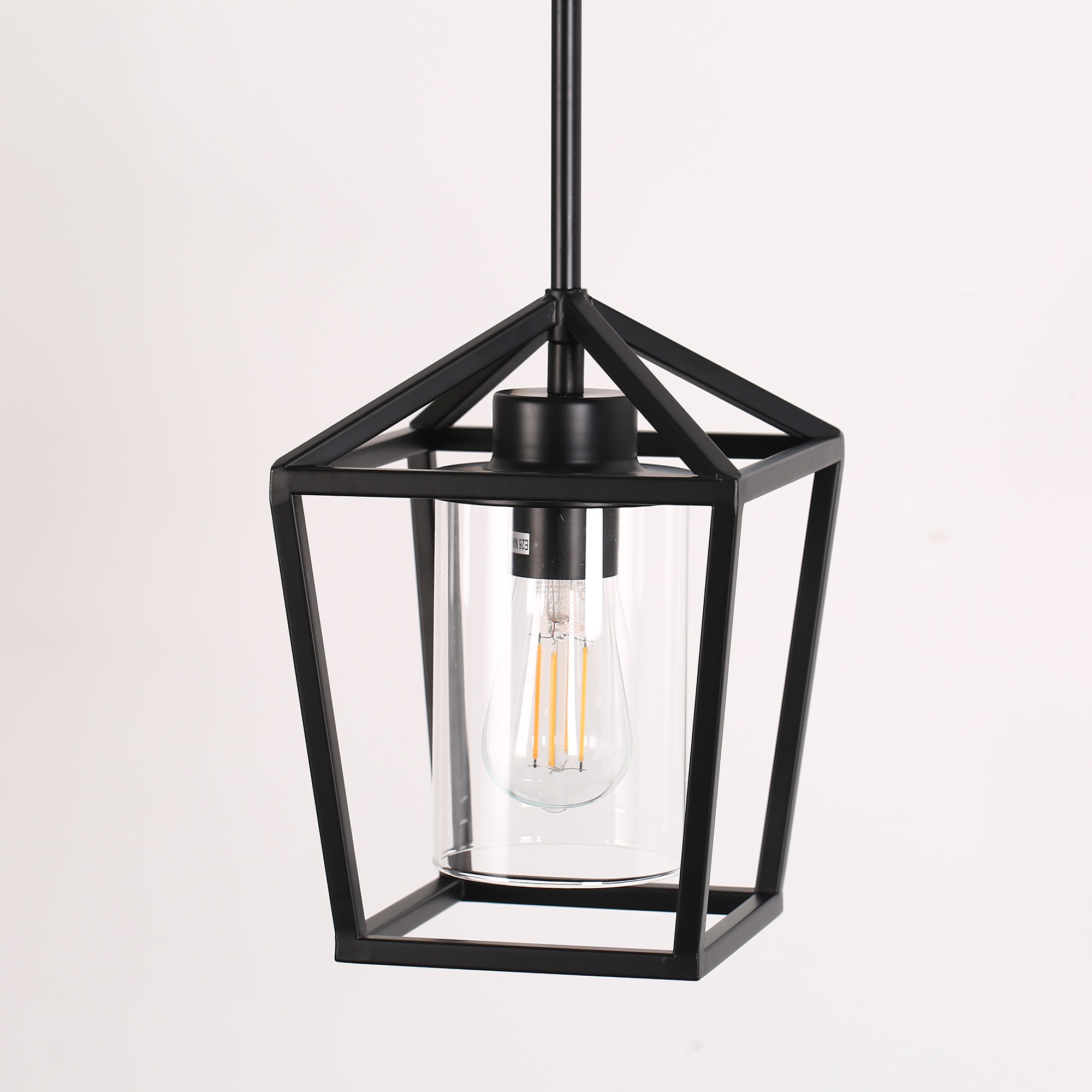 YANSUN Black Modern/Contemporary Lantern LED Mini Hanging Pendant