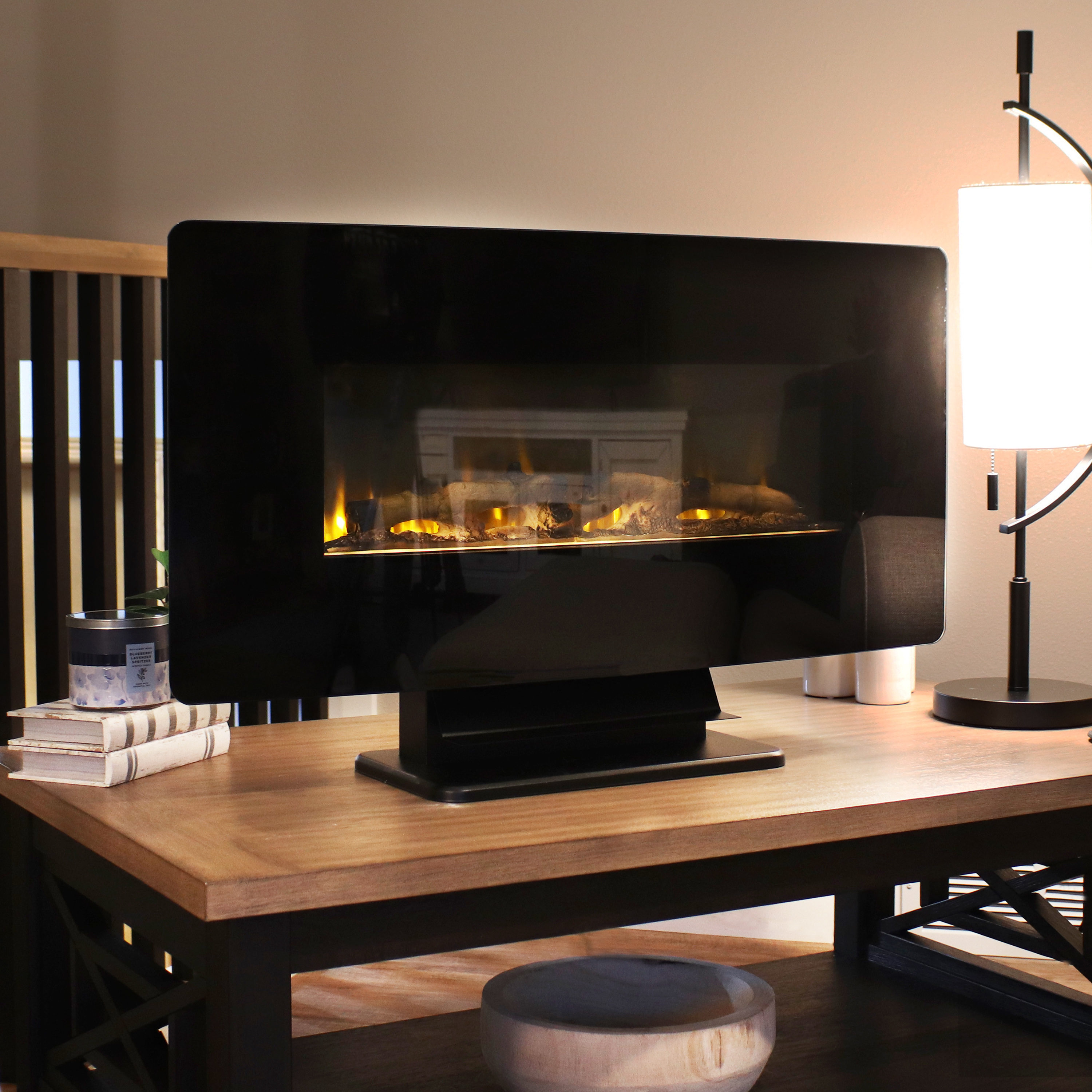 Sunnydaze Decor 42-in W Black Infrared Quartz Electric Fireplace ZHS-432 Sansujyuku sansujyuku.com