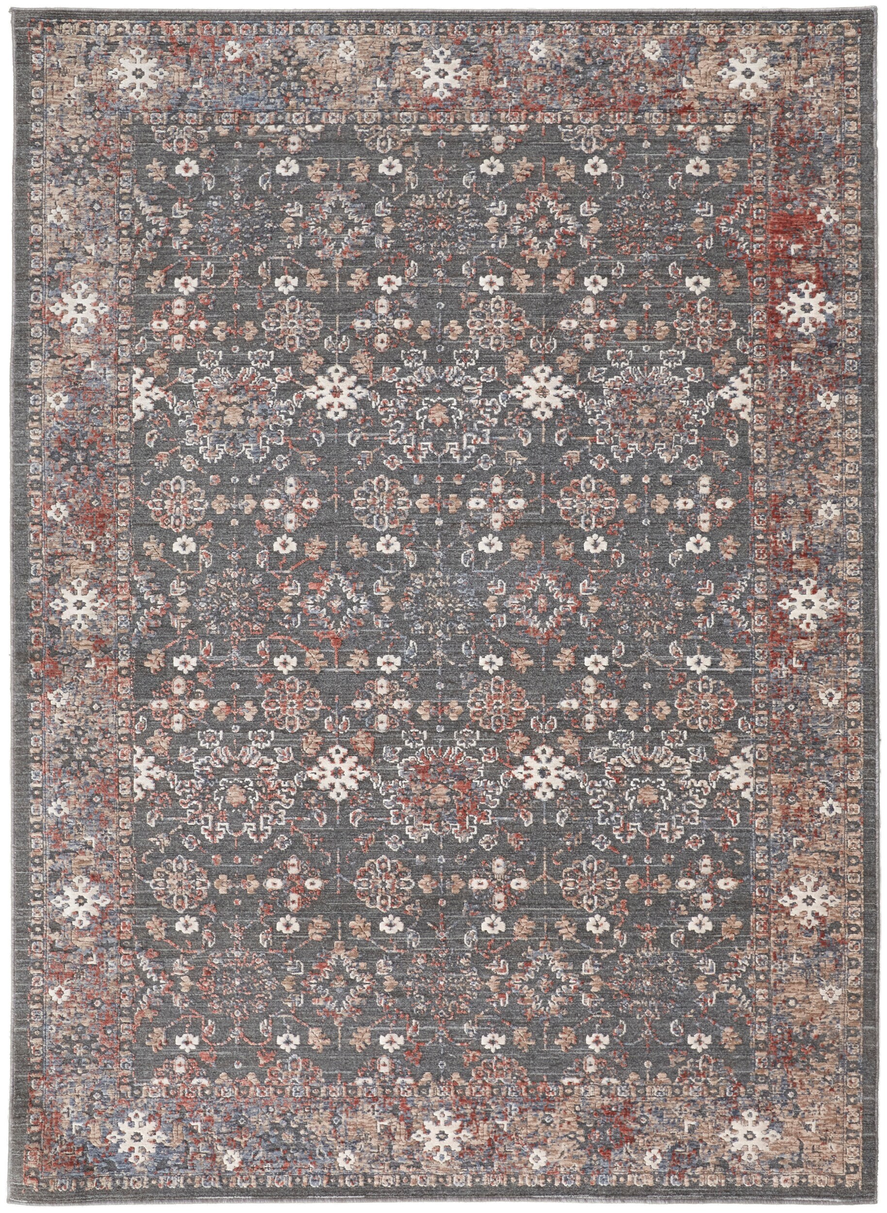 Room Envy THAR39CYCHLREDF71 8 x 10 (ft) Loomed Polyester Gray/Pink/Red Rectangular Indoor Area rug