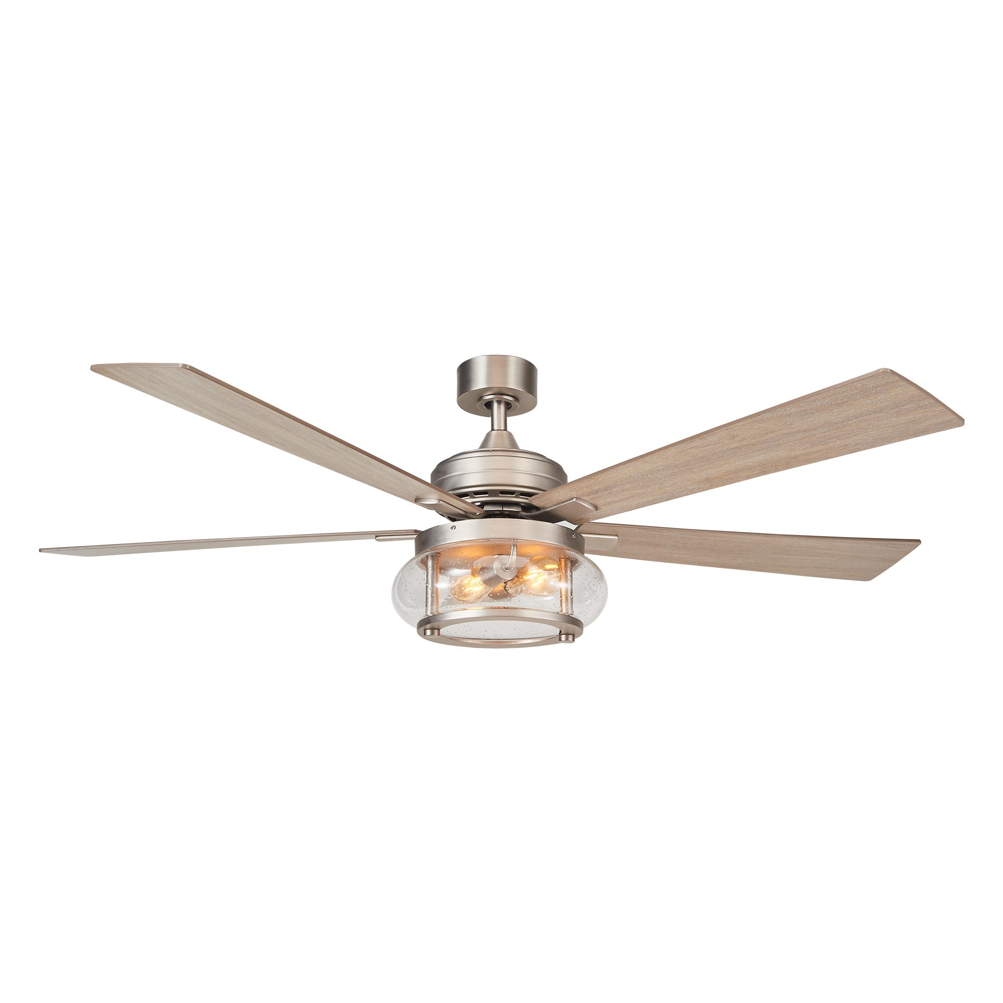 Parrot Uncle F8239110V 60-in Satin Nickel Indoor Ceiling Fan and Remote (5-Blade)