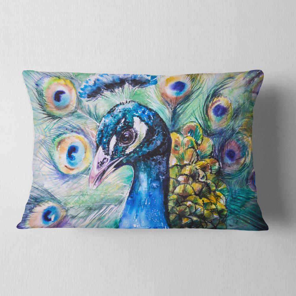 Designart CU13323-12-20 12-in x 20-in Blue Indoor Decorative Pillow