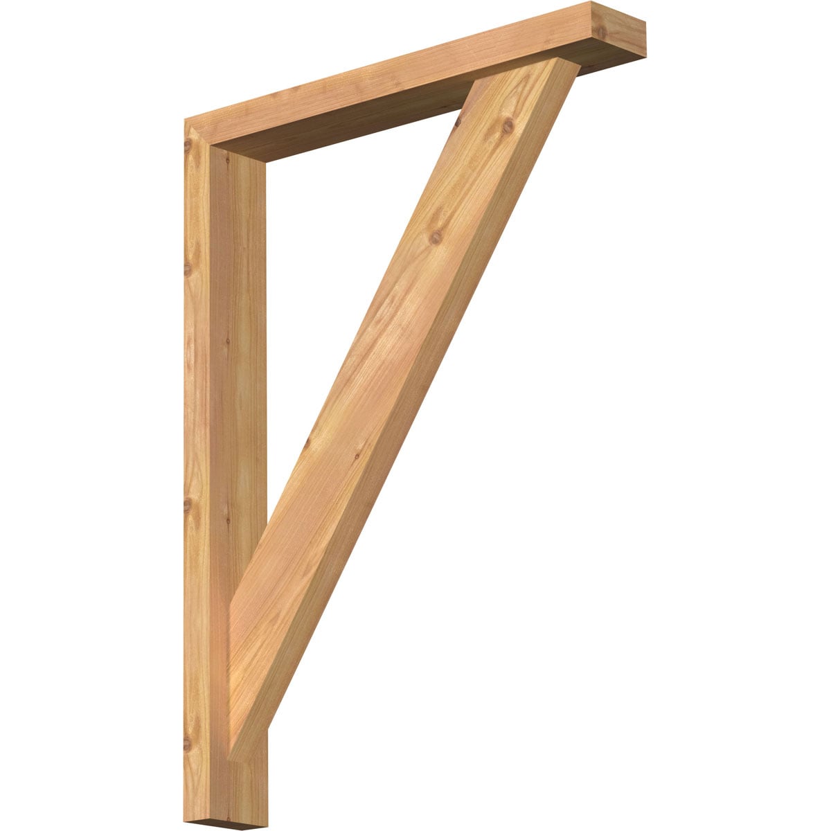 Ekena Millwork 1464822 Traditional Block Smooth Bracket with Offset Brace 3-1/2-in x 22-in x 30-in Western red cedar Brown Wood Standard bracket