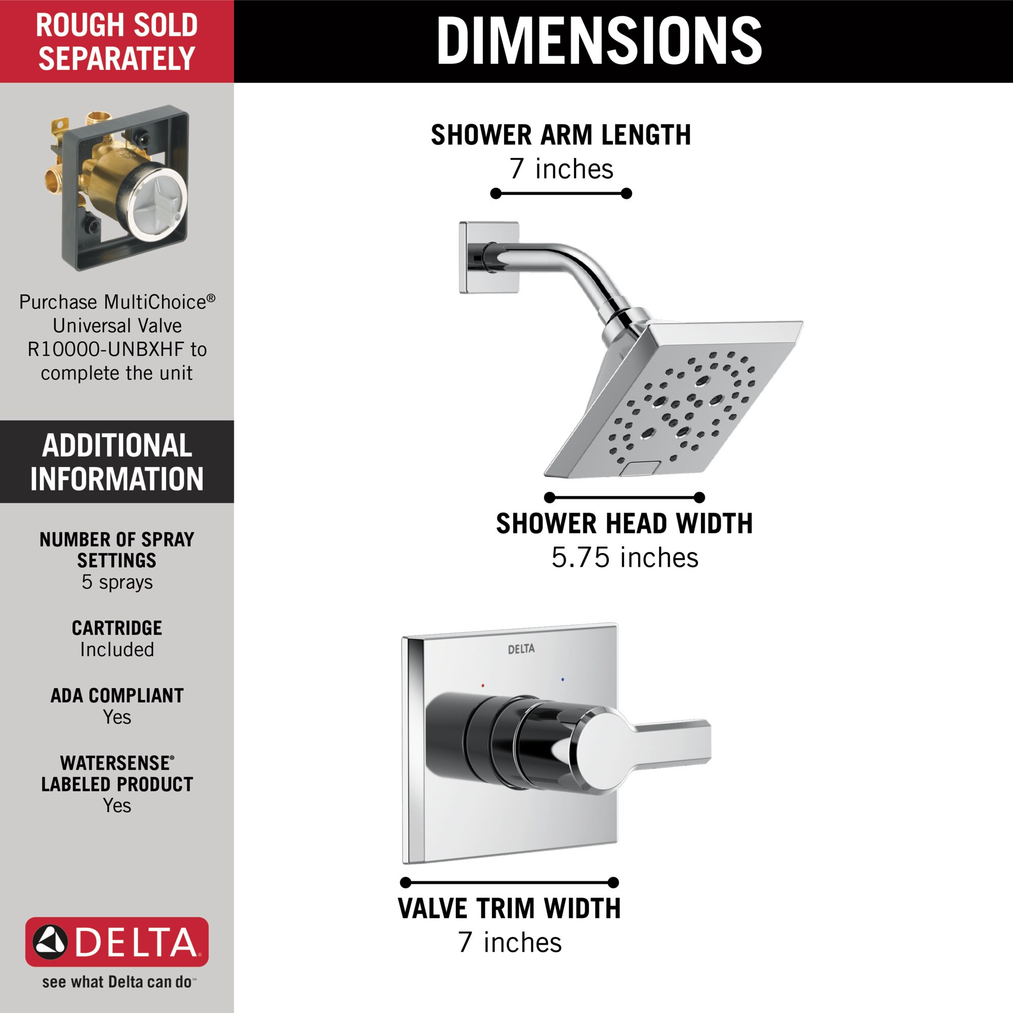 Delta T14299-PR Tub-Shower-Faucets - View #3