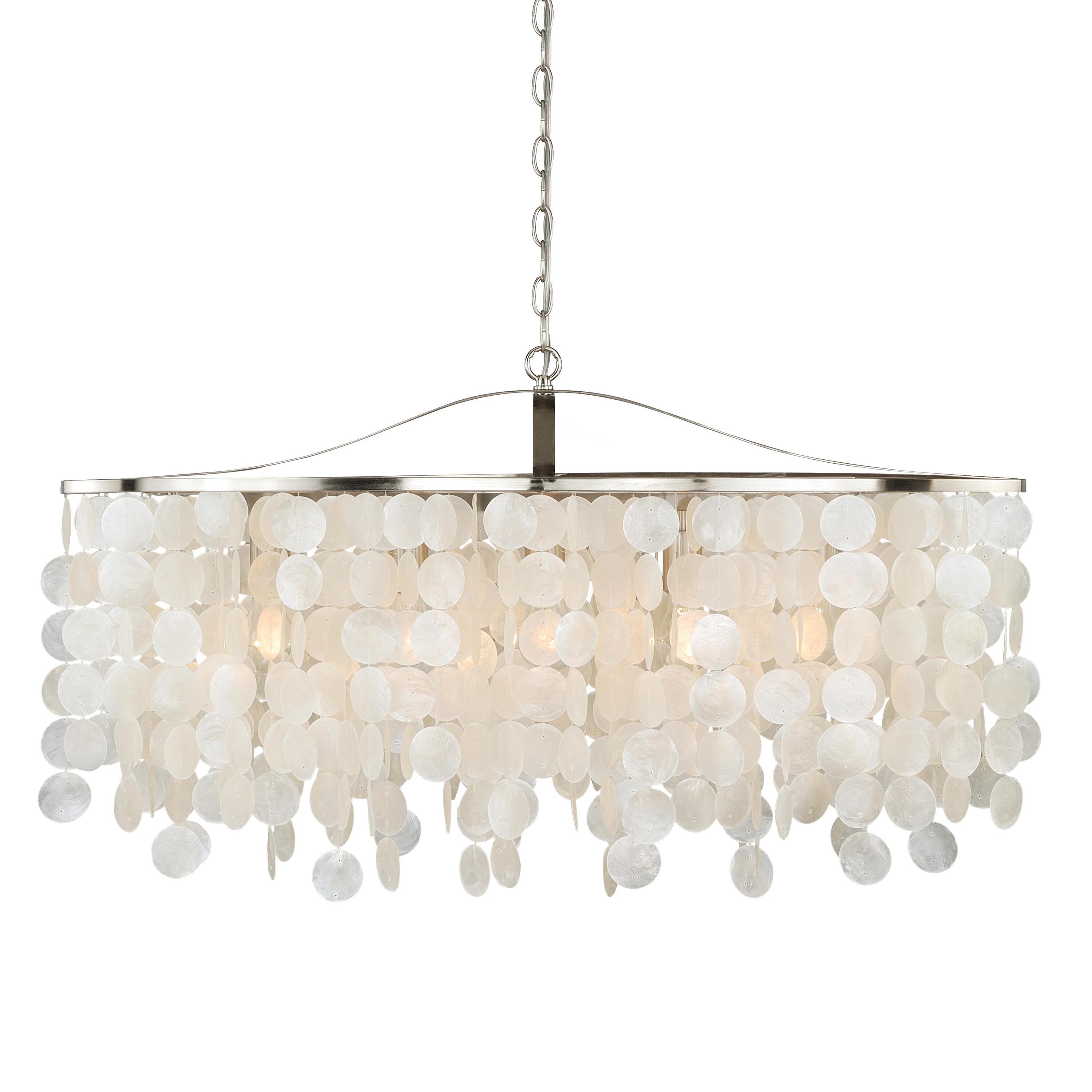 Cascadia Elsa 5-Light Satin Nickel Coastal Dry Rated Chandelier in 