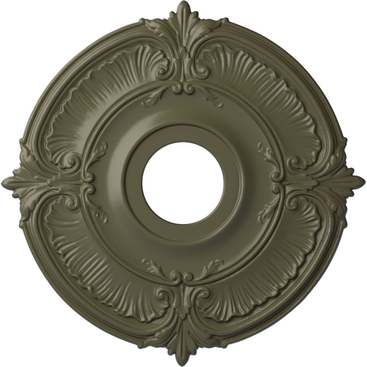 Ekena Millwork CM18ATPTF Attica 18-in W x 18-in L Painted Turtle Polyurethane Whole Ceiling Medallion