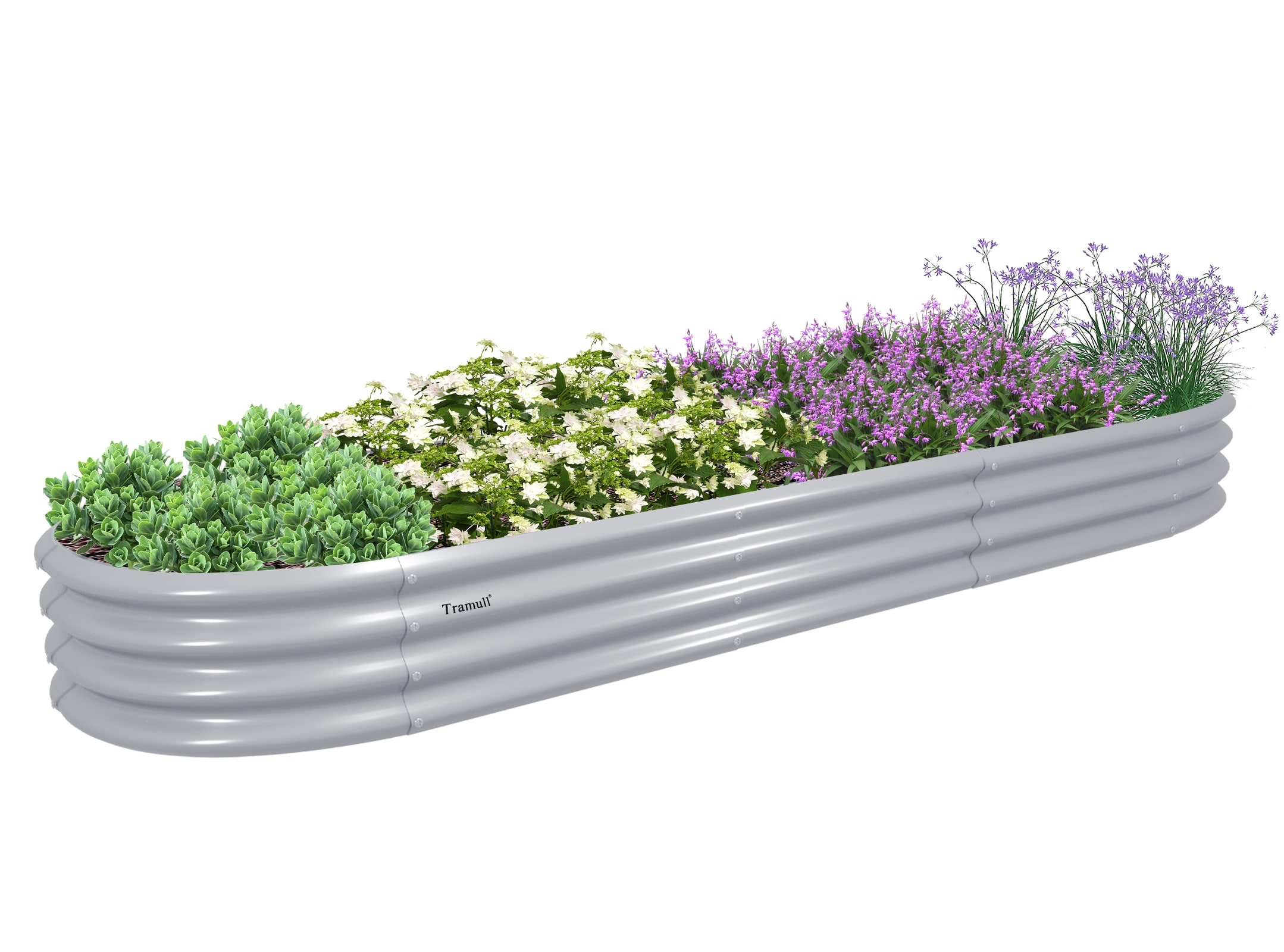 Wildaven MSHC2313 24-in W x 144-in L x 12-in H Silver Galvanized Metal Raised Garden Bed