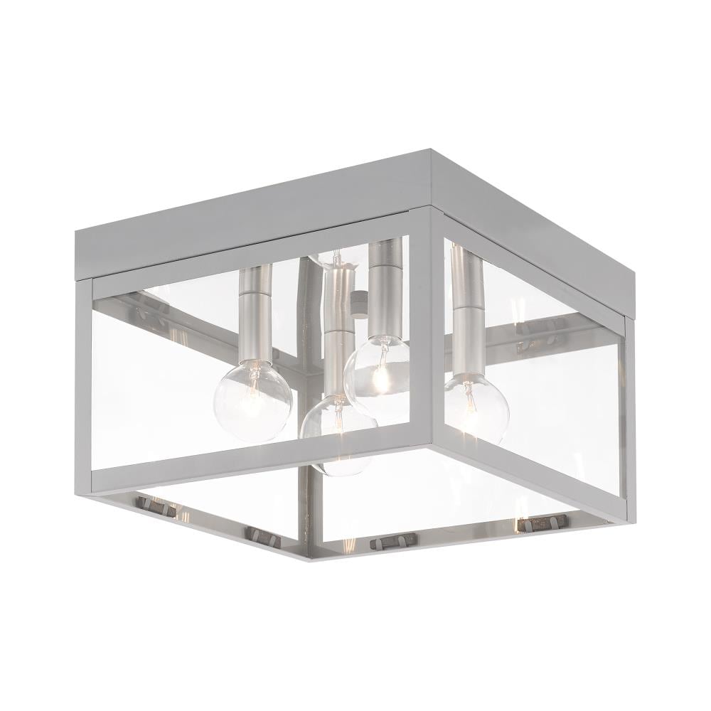 Livex Lighting 20589-80 Nyack 4-Light Matte Gray Flush Mount Light