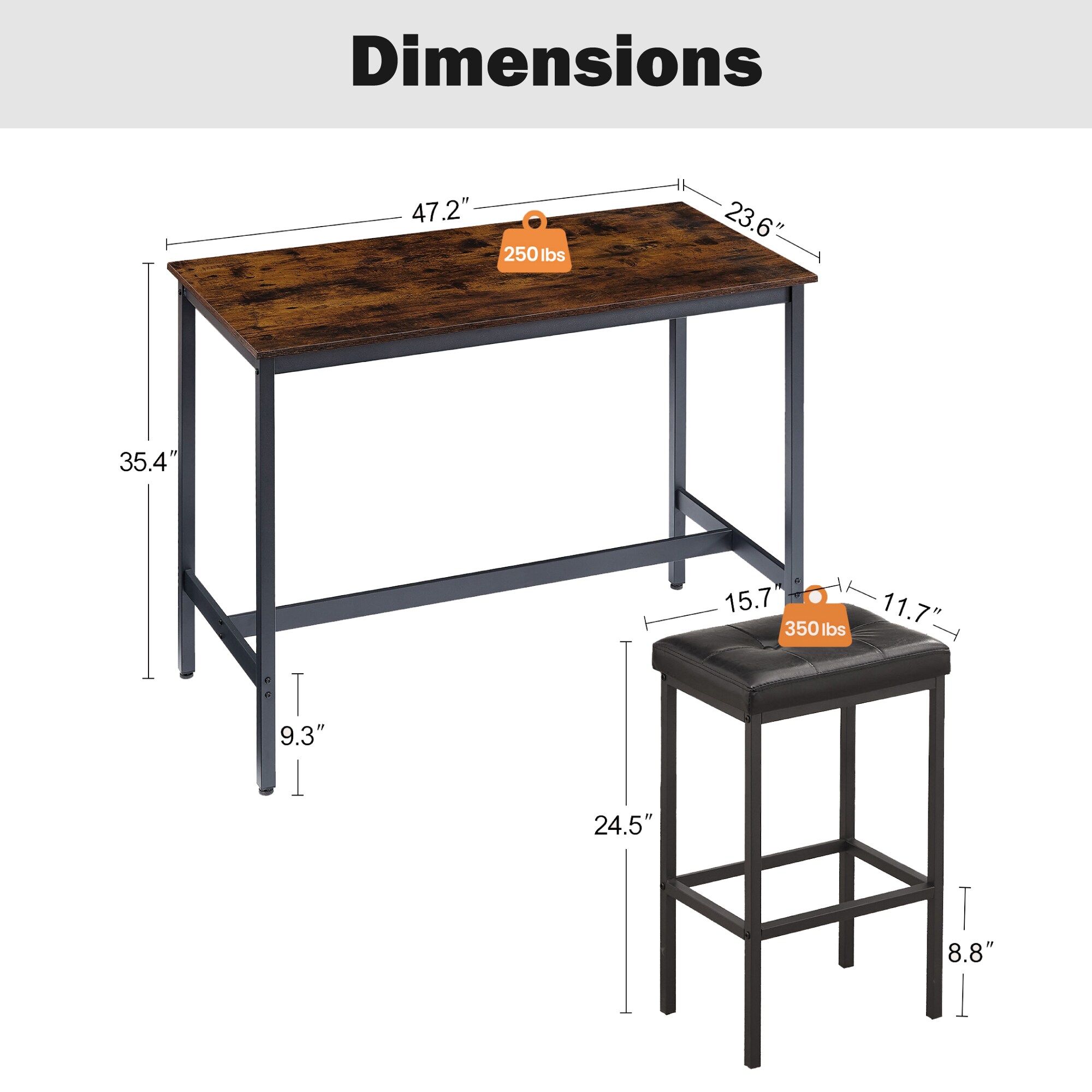 Hrinhom HC-N7013-BROWN Dining-Sets - View #9
