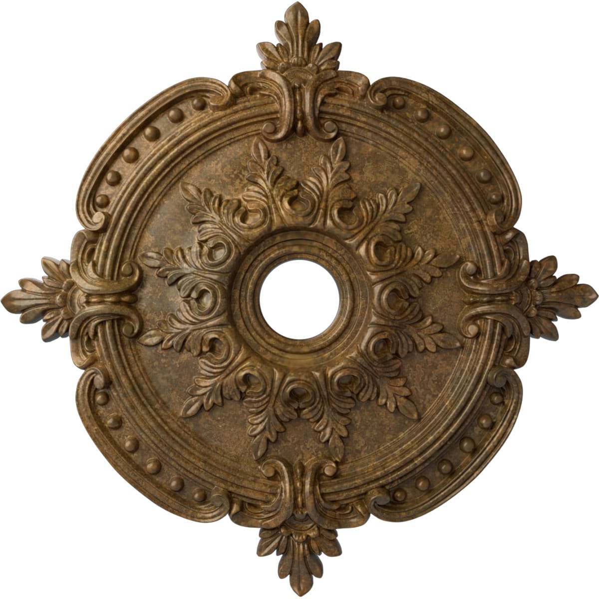Ekena Millwork CM28BERZS Benson Classic 28.375-in W x 28.375-in L Painted Rubbed Bronze Polyurethane Whole Ceiling Medallion