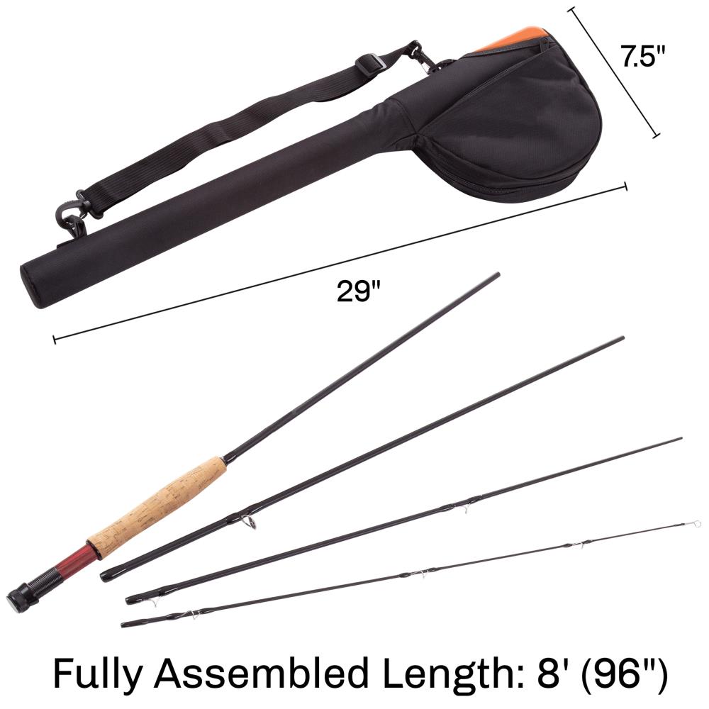 Leisure Sports Black Aluminum Fly Fishing Rod Combo - 4/5 Line Weight -  Fiberglass Rod, Aluminum Reel, Starter Tackle & Flies in the Fishing  Equipment department at