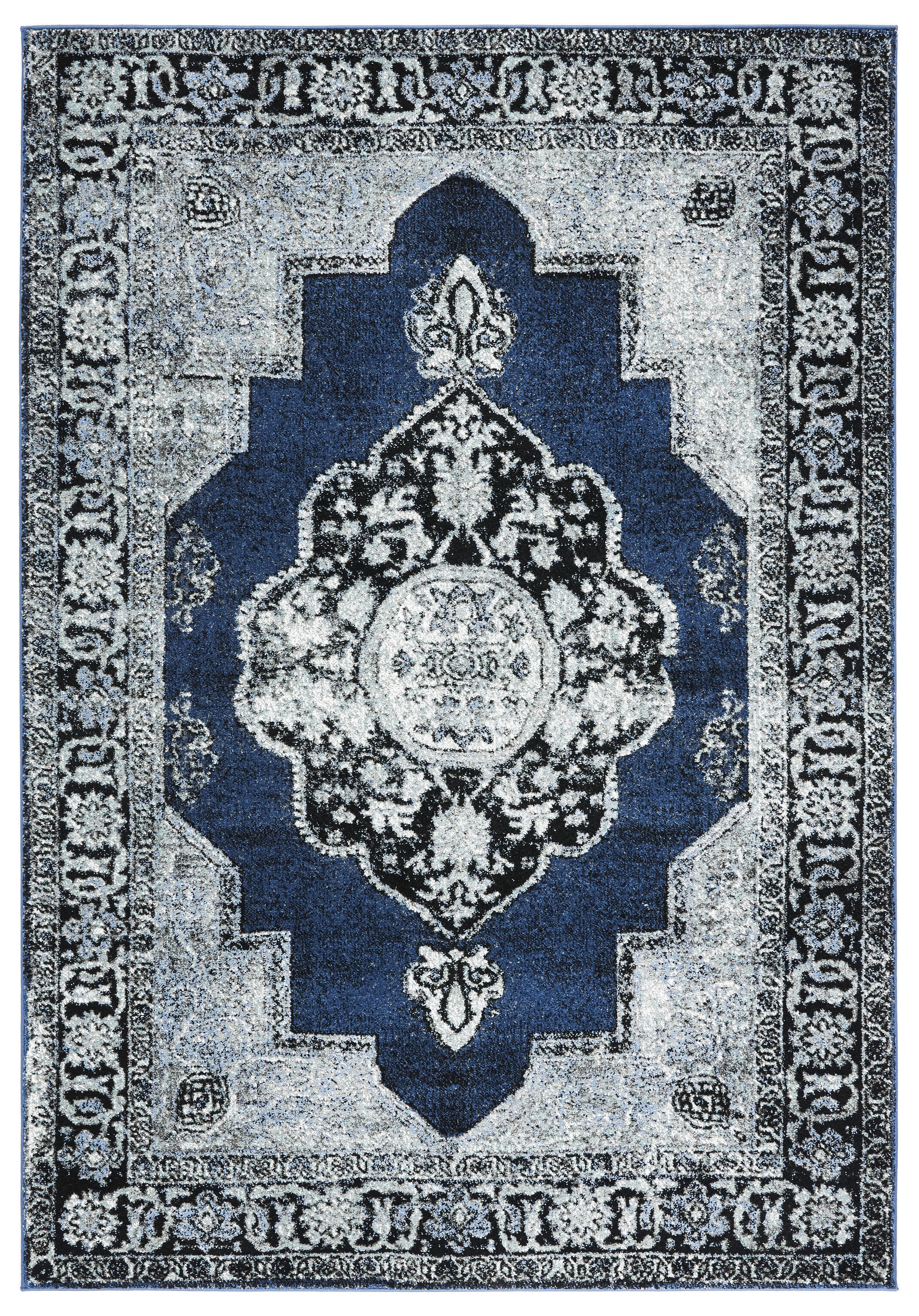 Safavieh VTH219M-5 Vintage Hamadan Tabriz 5 x 8 (ft) Loomed Polypropylene Blue/Gray Rectangular Indoor Floral/Botanical Global Area rug