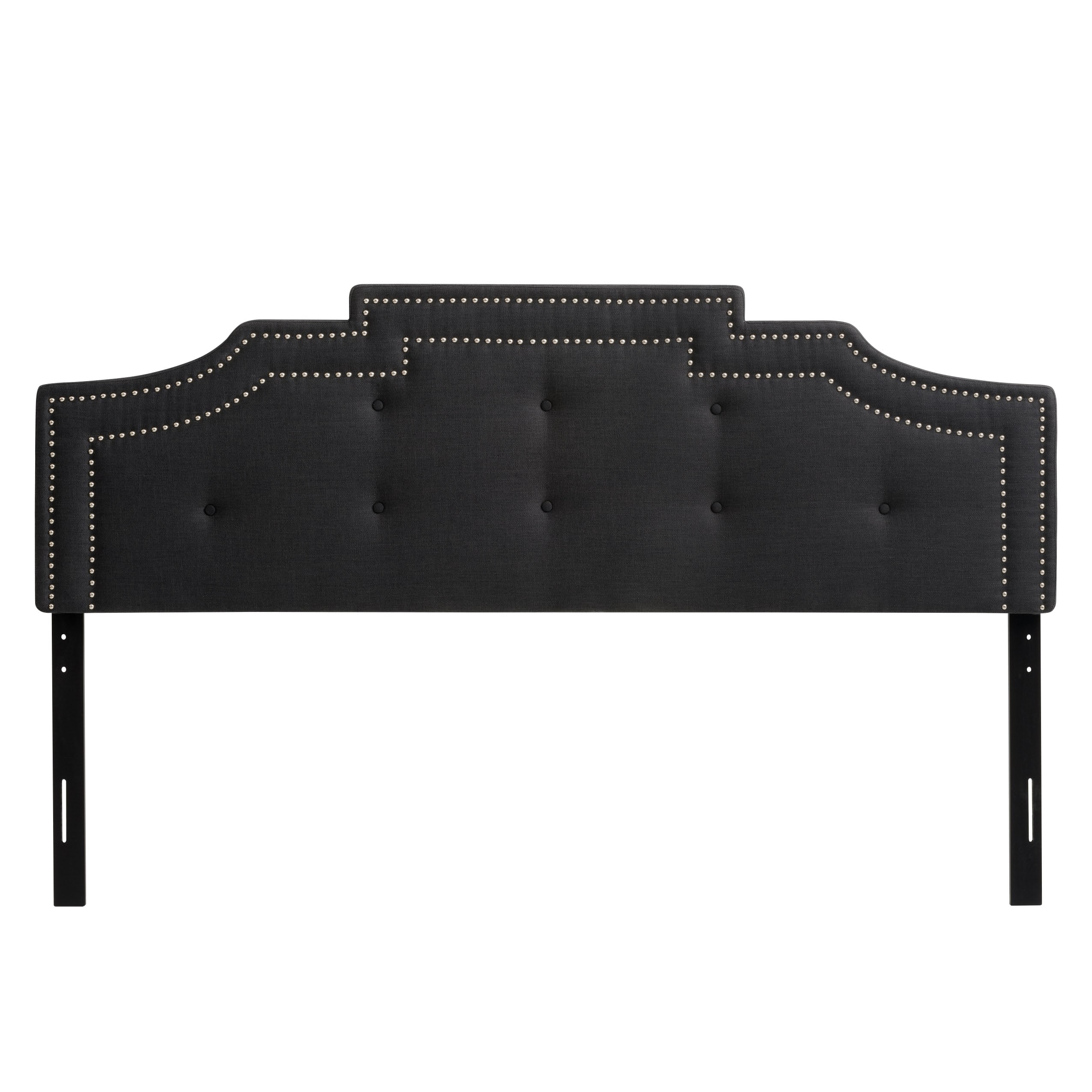 CorLiving BBT-201-K Aspen Dark Grey King Polyester Upholstered Headboard