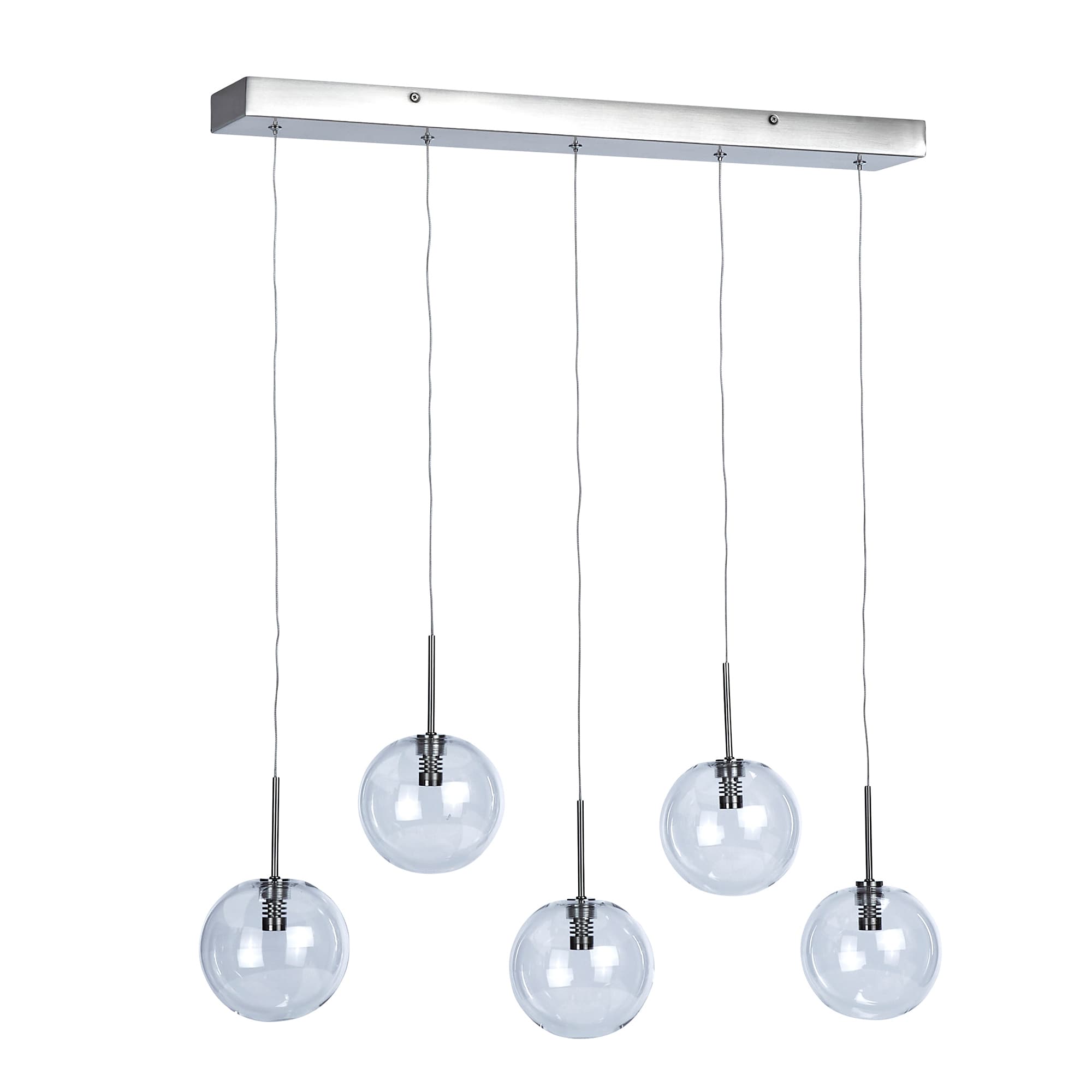 Scott Living Midtown 5-Light Brushed Nickel Modern/Contemporary Clear ...
