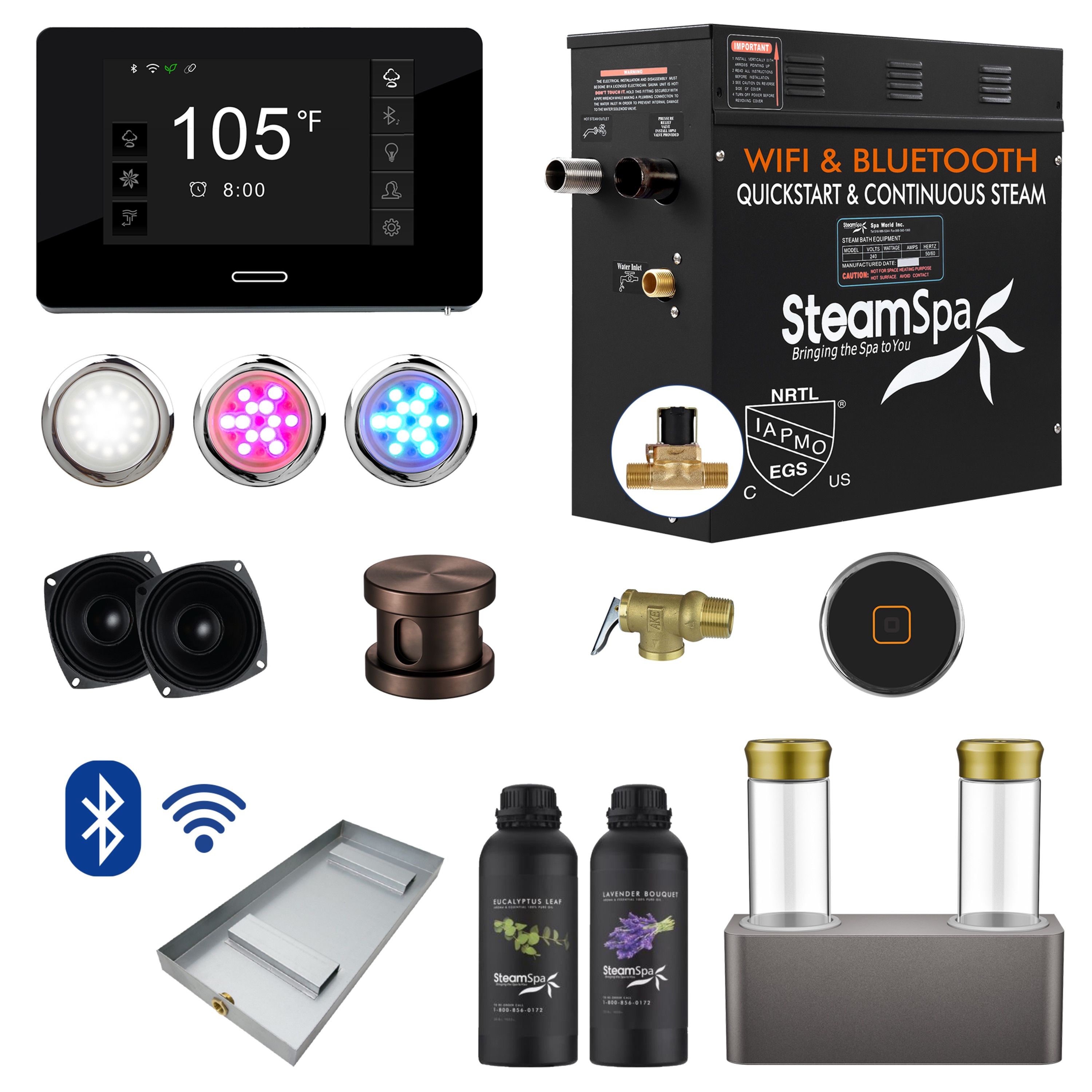 SteamSpa BKT600ORB-ADP Black Series 6000-Watt Gold Steam generator