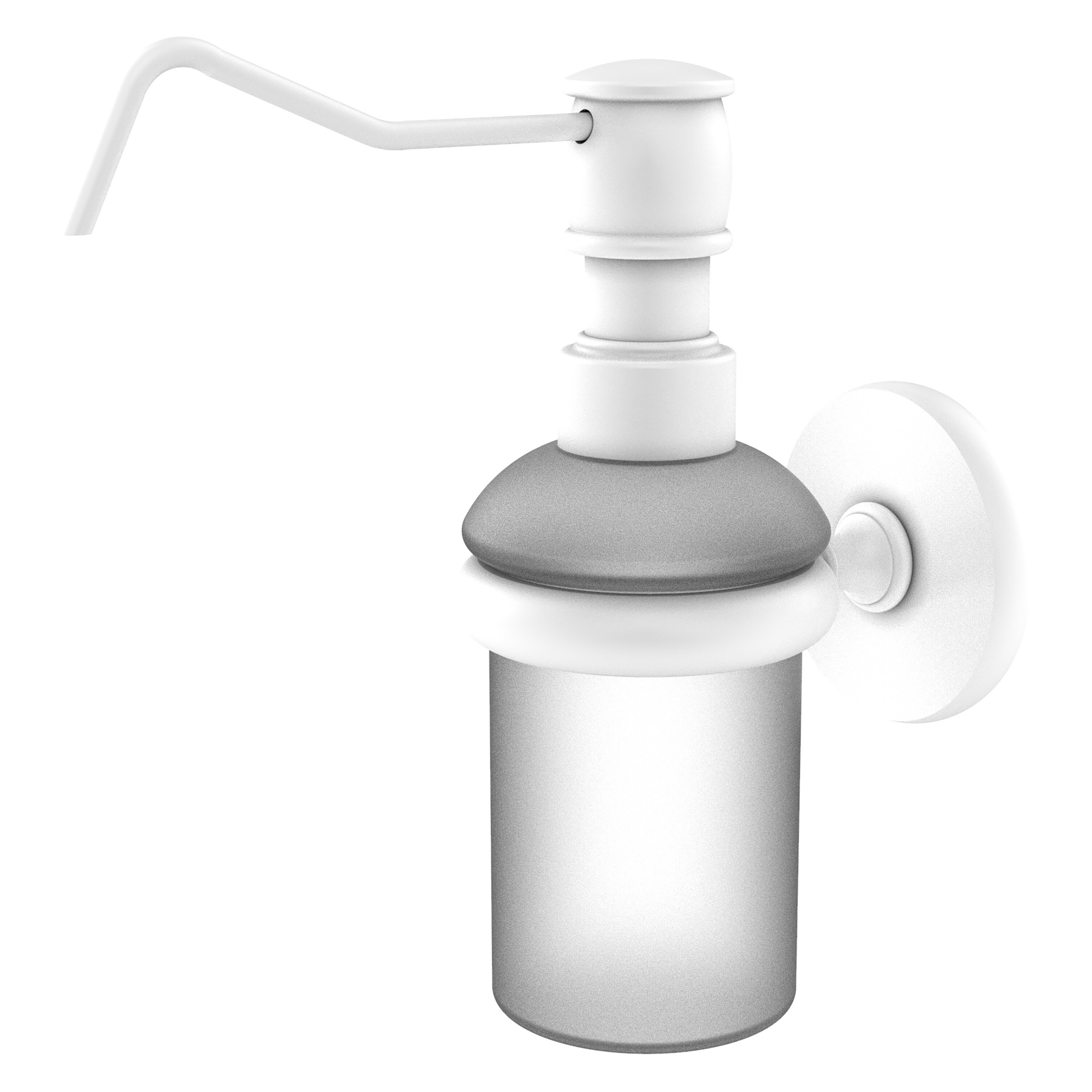 Allied Brass P1060-WHM Prestige Skyline Matte White 5-oz. Capacity Wall-mount Soap and Lotion Dispenser