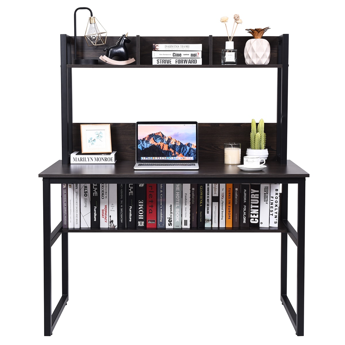 Costway HW63086GR 24-in Brown Modern/Contemporary Computer desk