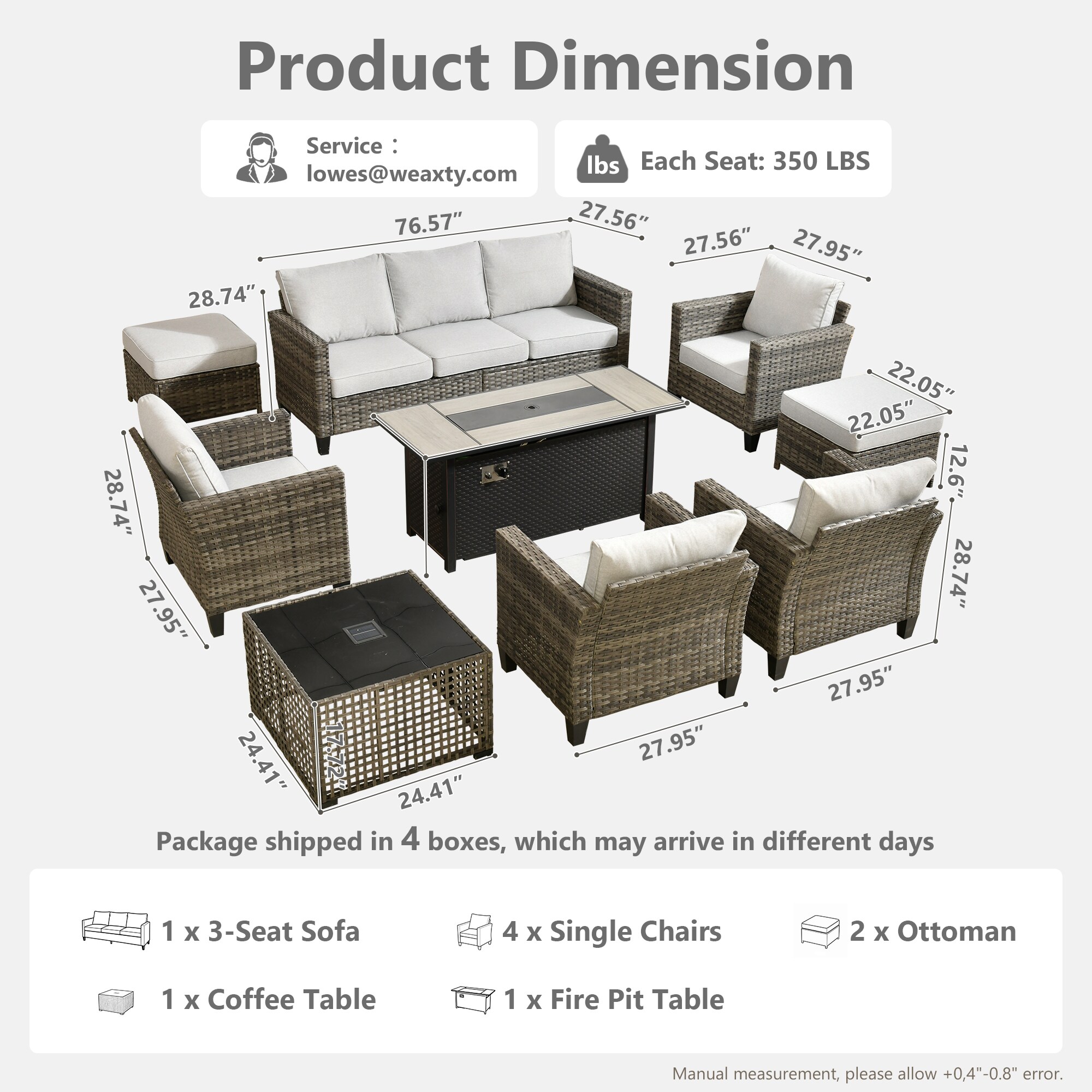 weaxty HMBCFP8503NGRS708S1 Patio-Conversation-Sets - View #7