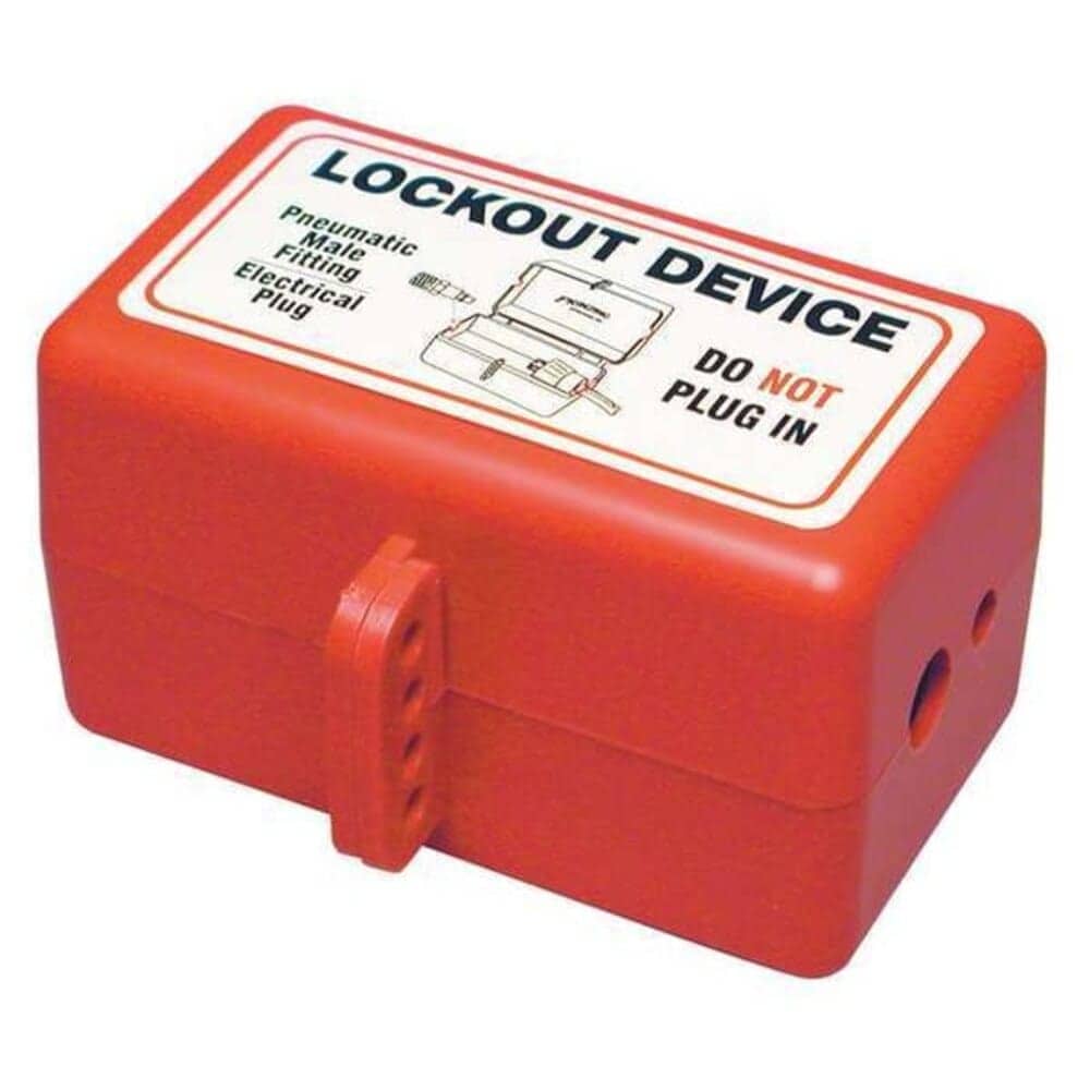 Brady  Plug Lockout Red 5/16In Shackle Dia. Width: 4 5/8 in PLO27E