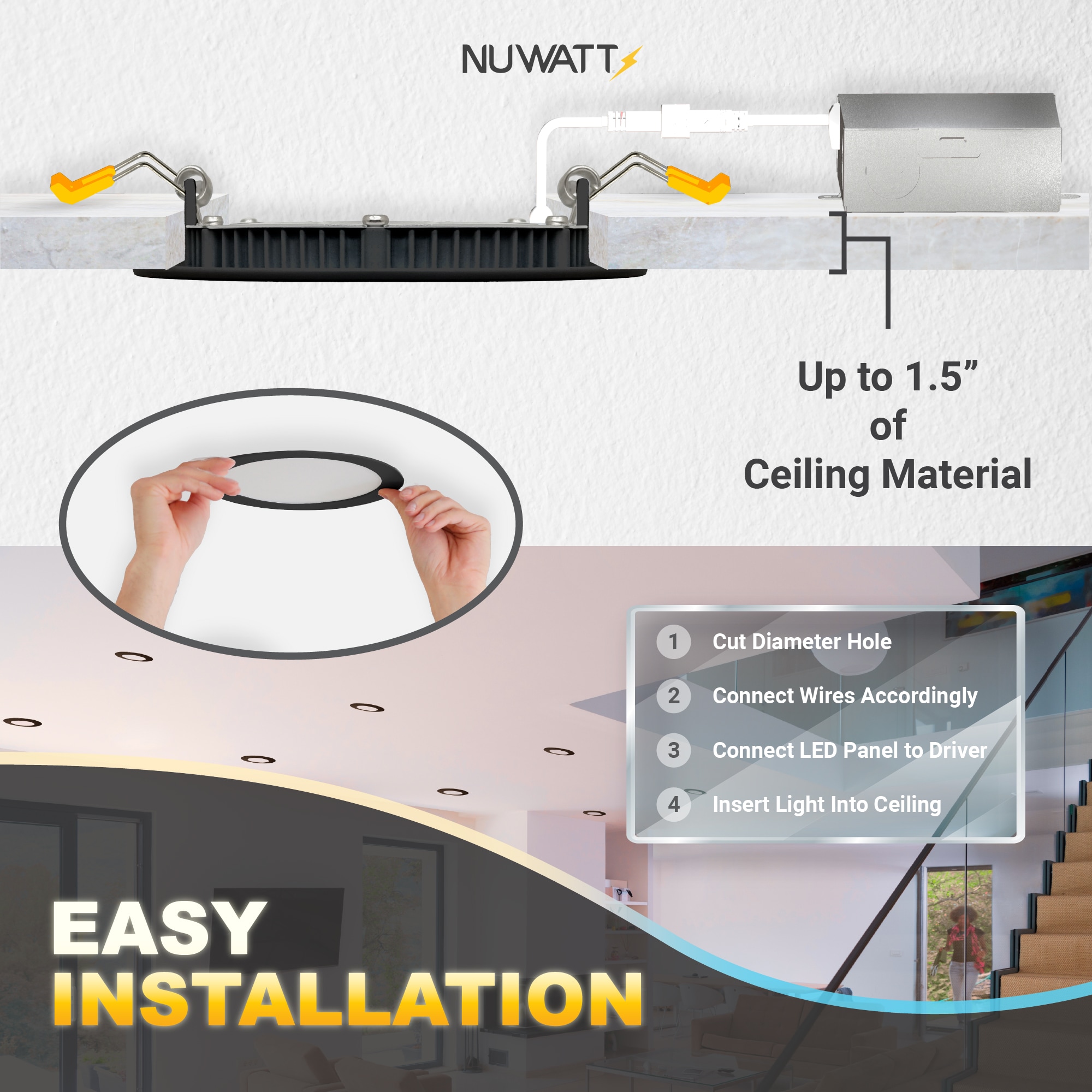 NUWATT NW-P-DL615W5CTBLK12P Led-Retrofit-Downlight - View #6