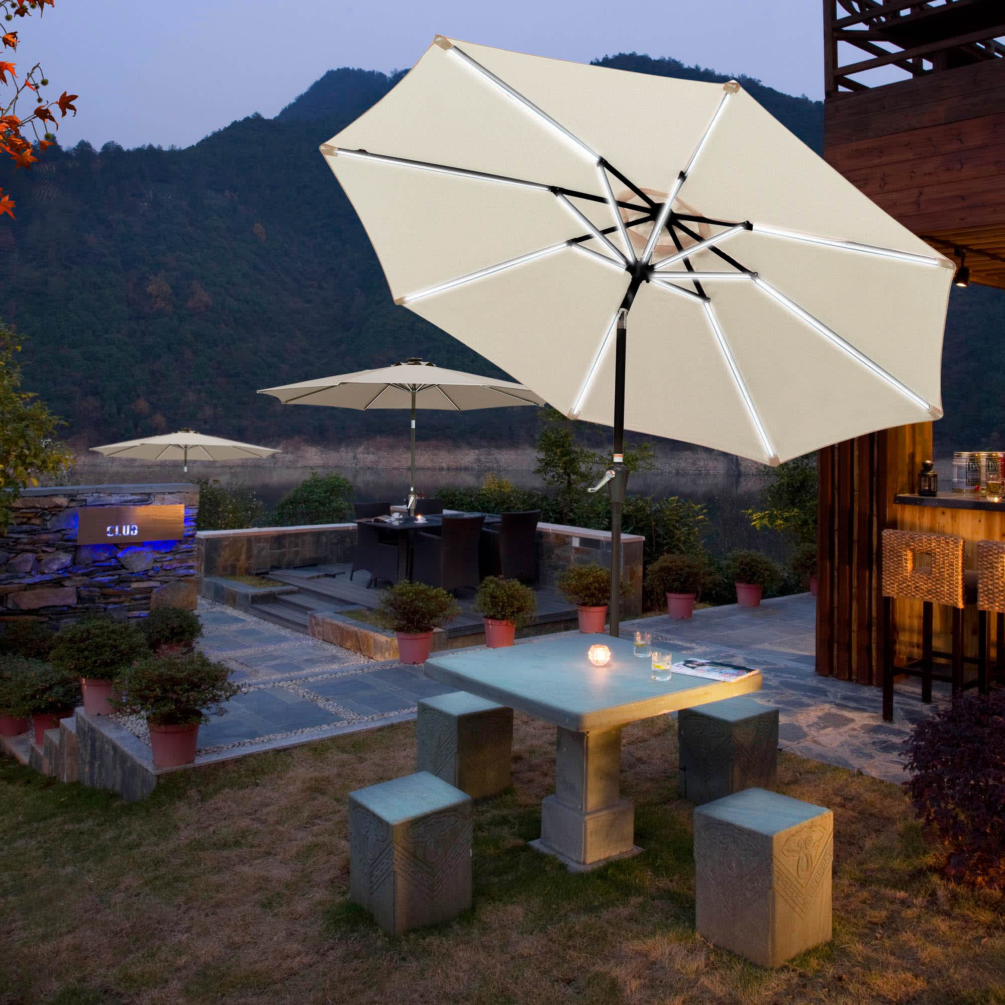 Yescom 07UMB031-9AL-WHIT-LO Umbrellas-2 - View #7
