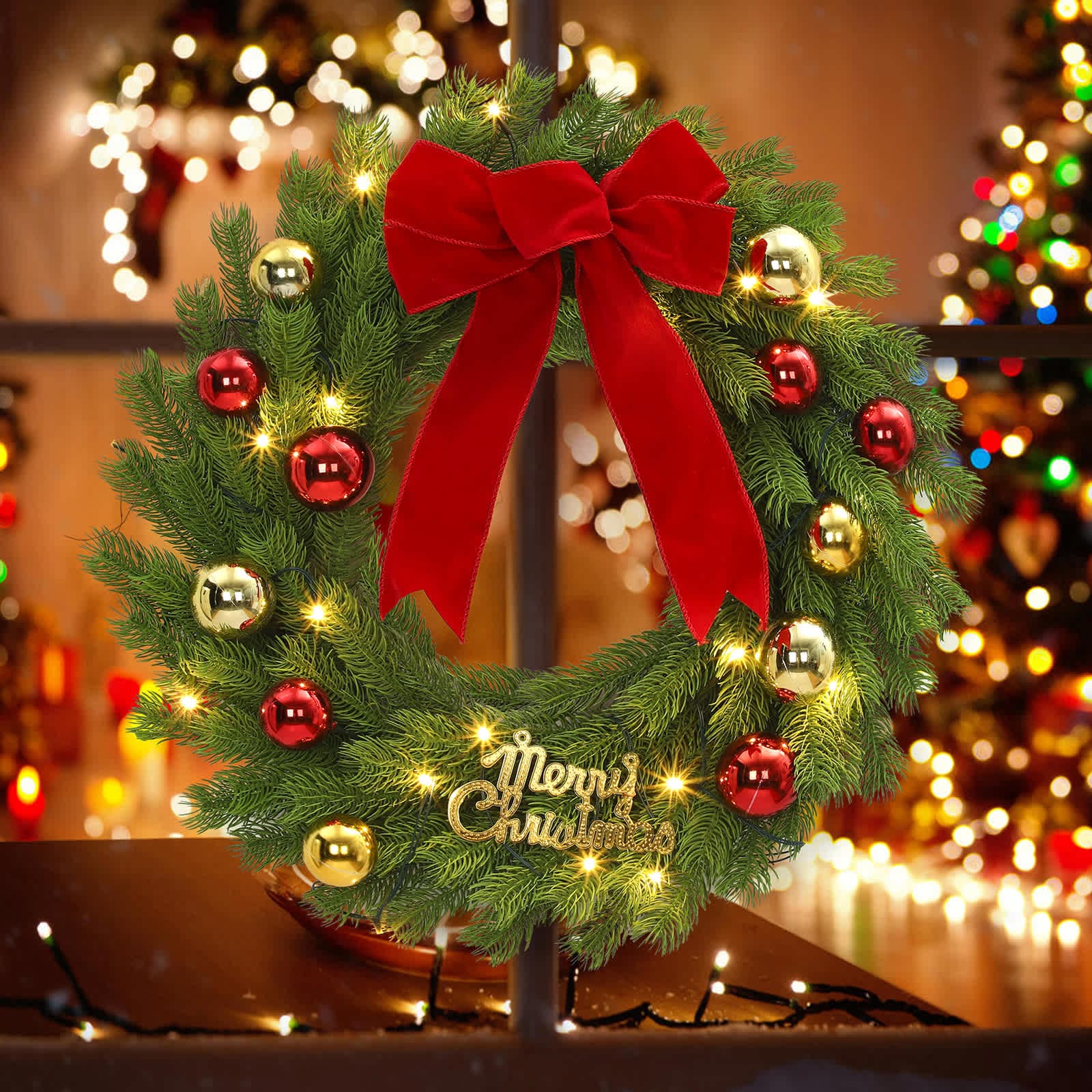 Qeetex JXNAG-PHK-34F4QDC5 Artificial-Christmas-Wreaths - View #4