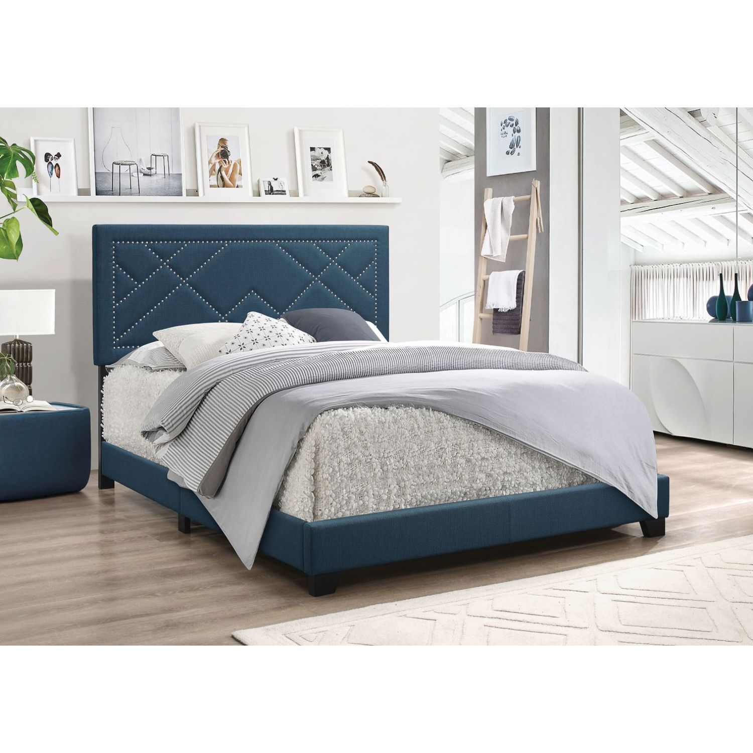 JASMODER 20860Q Teal Nightstand