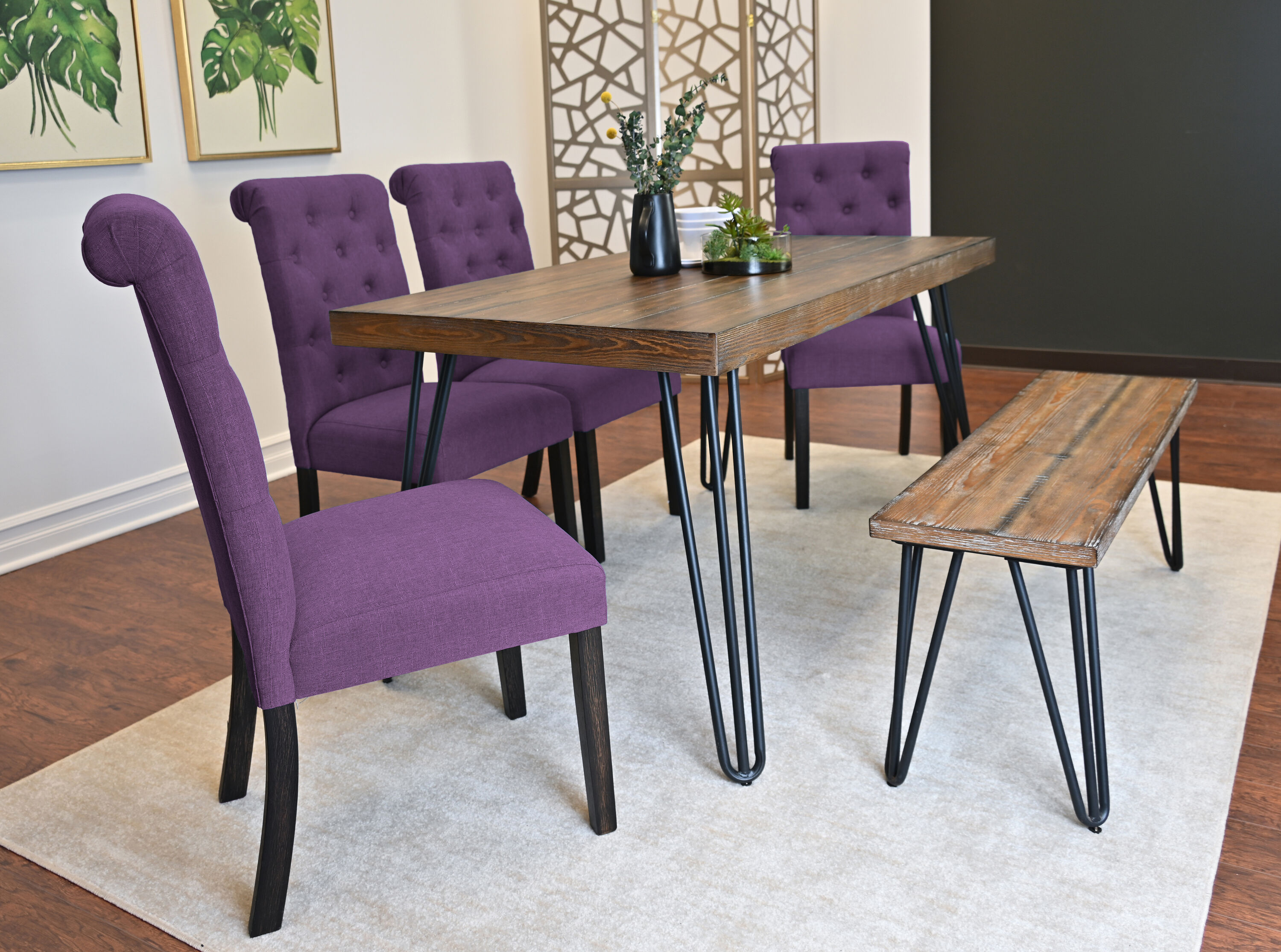 Roundhill Furniture T8741-C361PLX2-CB874 Dining-Sets - View #3