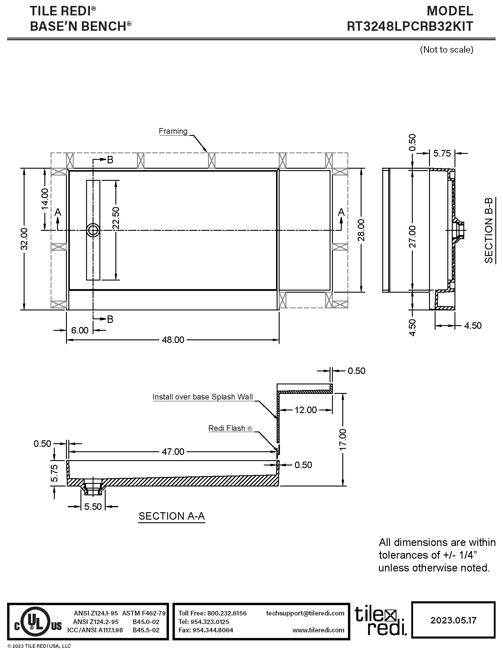 Tile Redi RT3248LPCRB32KIT Shower-Floors - View #7