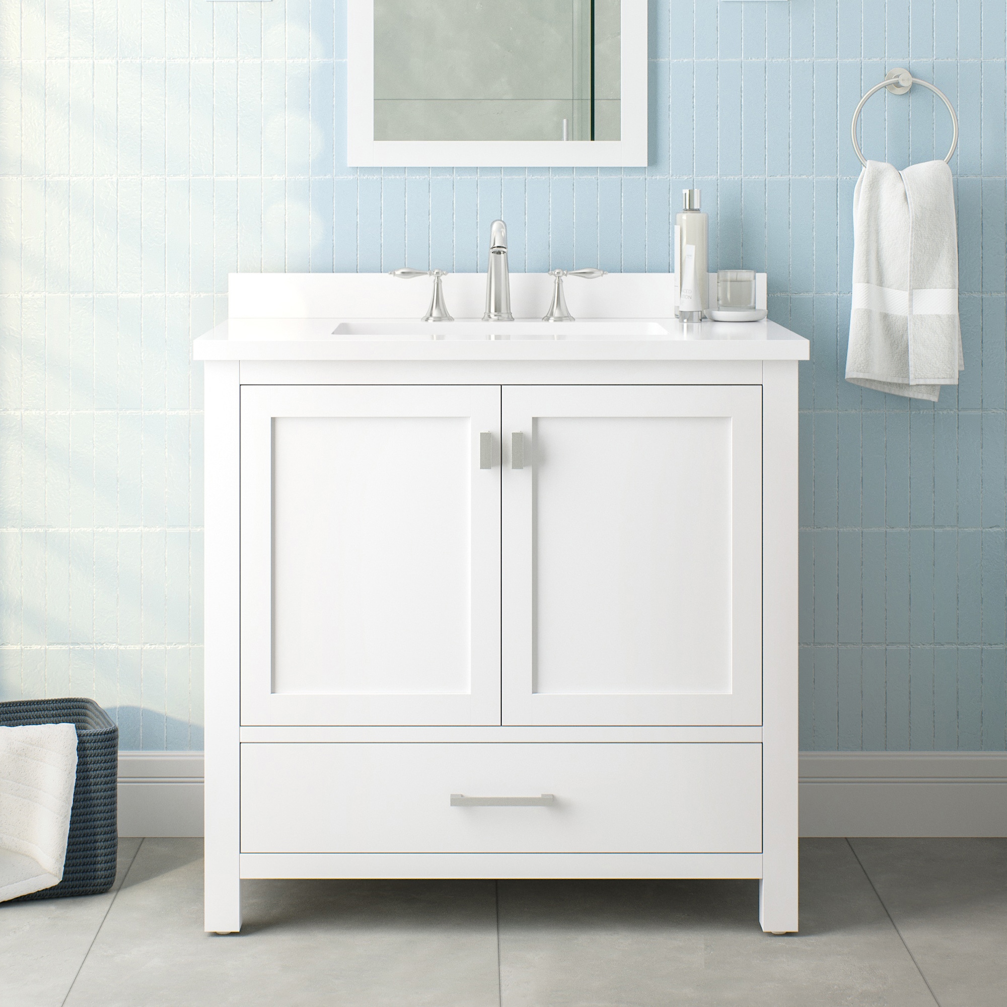 Allen Roth Ronald 36 In White, Allen And Roth Vanity