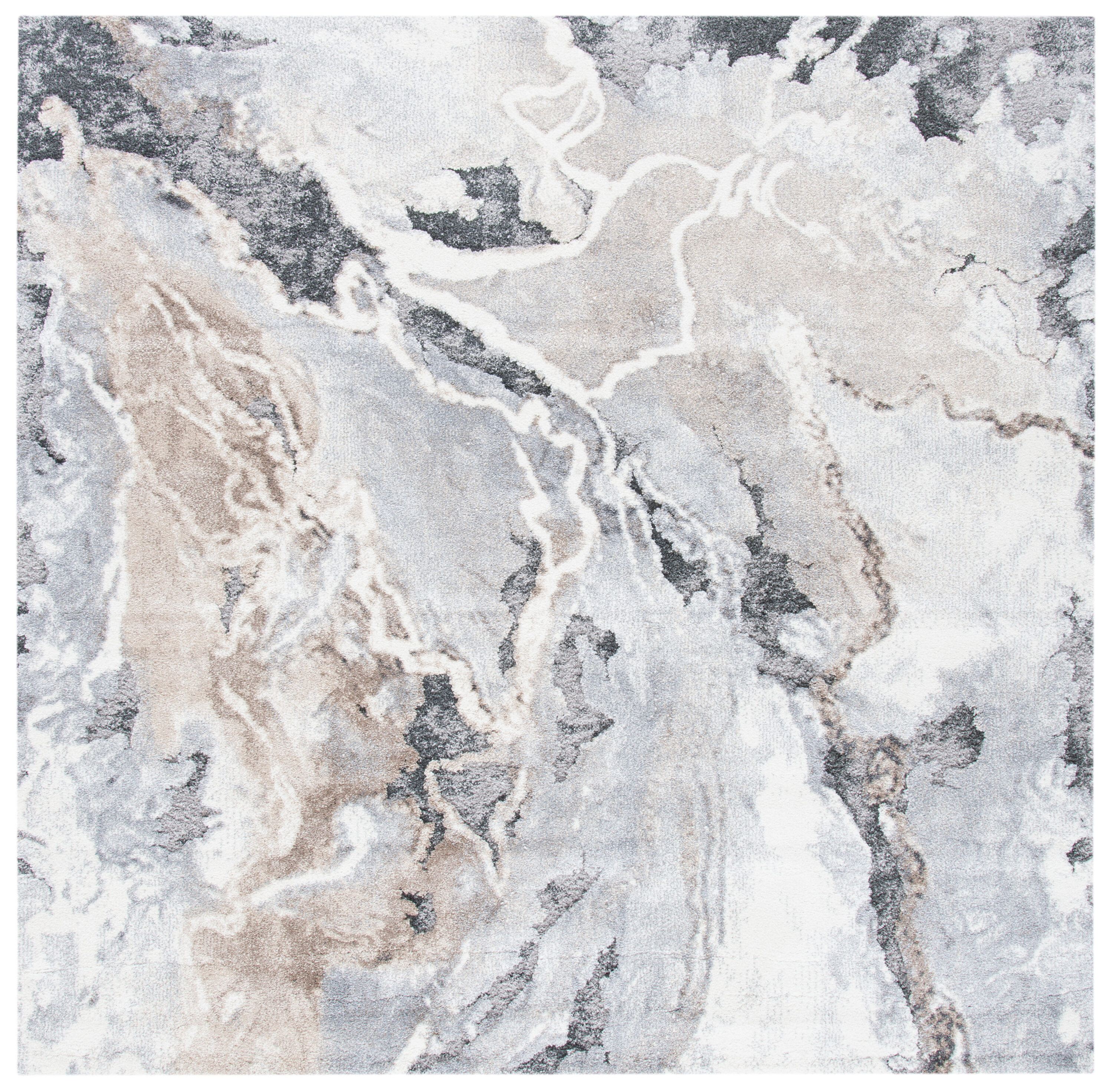 Cyrus Shag 121G Grey/Beige 7 X 7 Area Rug
