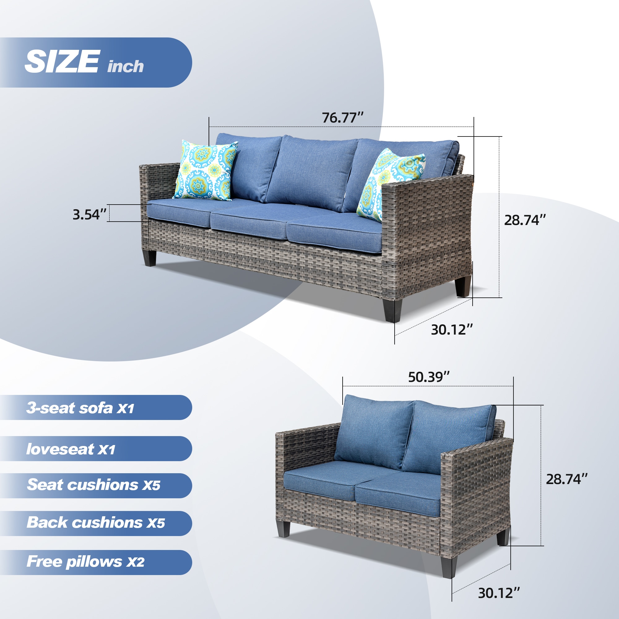 Ovios GRS300-6 Patio-Conversation-Sets - View #6
