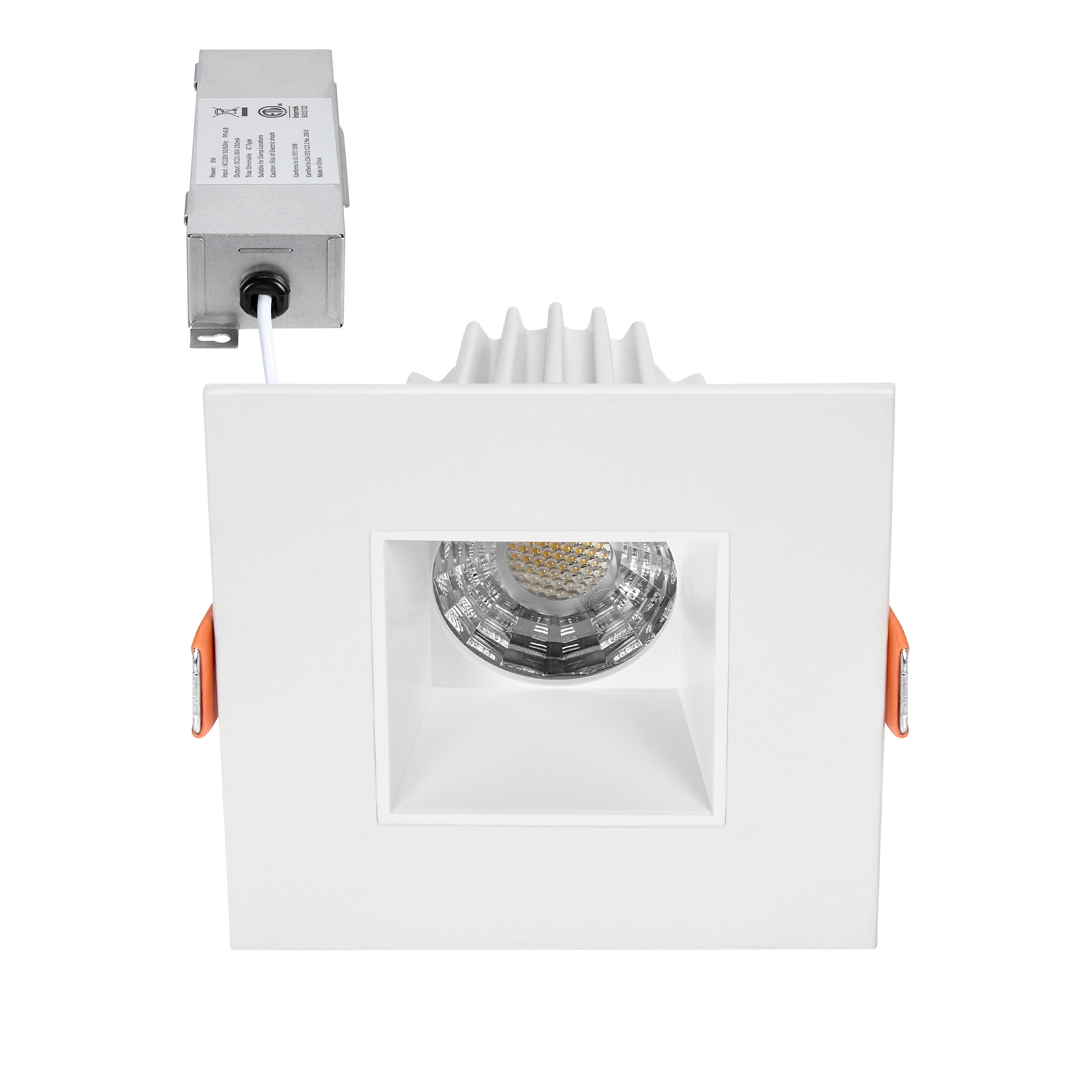 Maxxima MRL-S20803S White 2-in 500 -Lumens Switchable white Square Dimmable LED Canless Damp rated Recessed Downlight