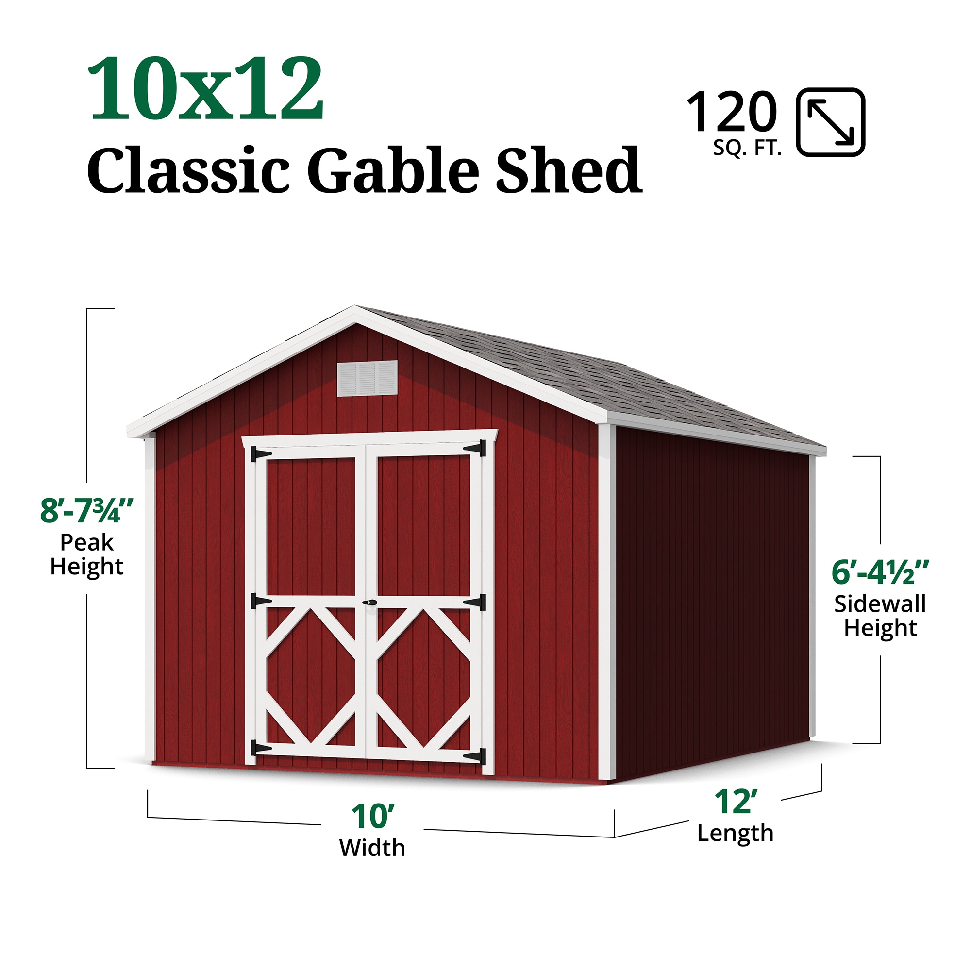 Little Cottage Co 10X12 CGS-PC Wood-Storage-Buildings - View #3